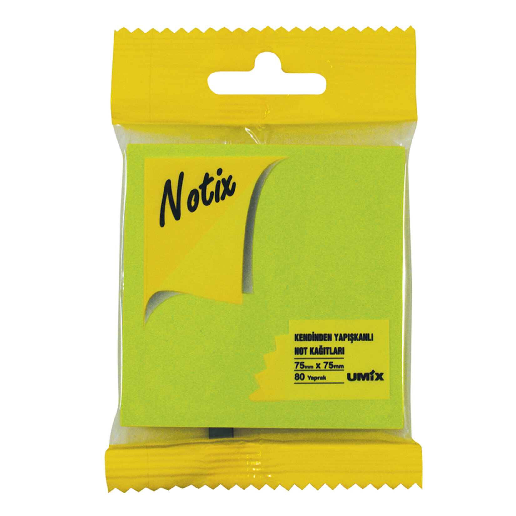 Notix Neon Yeşil 80 Yaprak 75X75 Asmalı