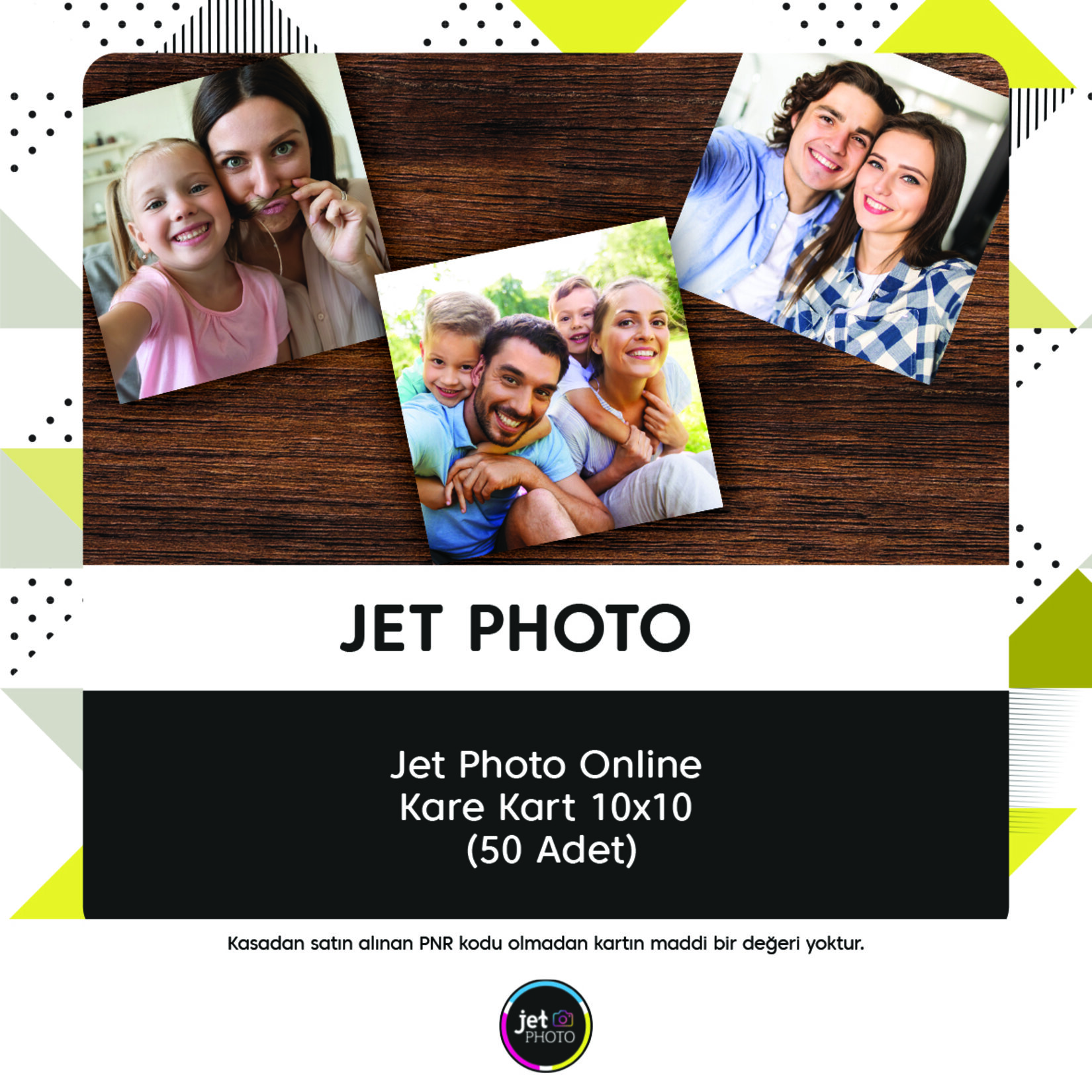 Jet Photo Onlıne Kare Kart 10X10 (50 Adet)