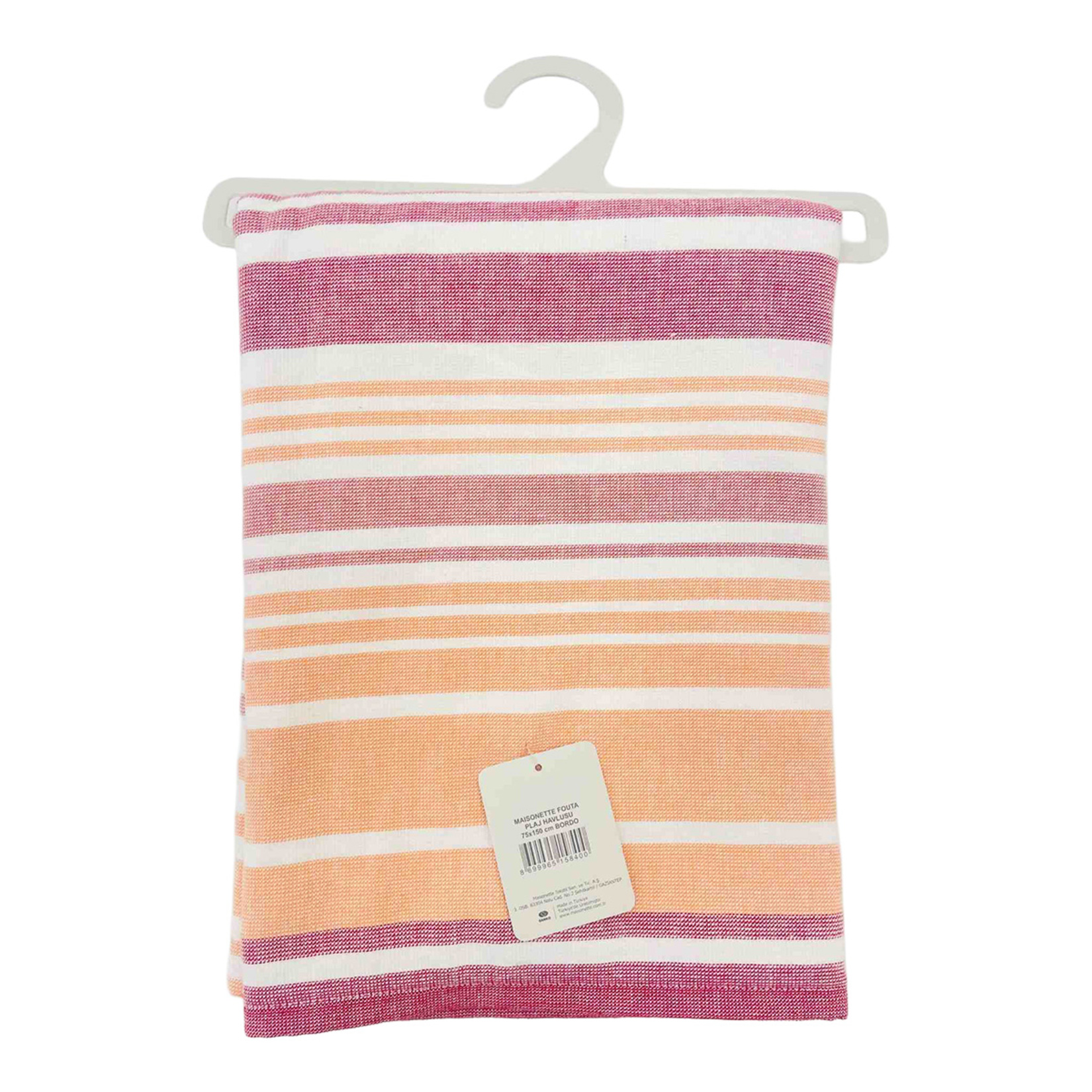 Maisonette Fouta Plaj Havlusu Bej-Bordo 75 x 150 Cm - Görsel 2