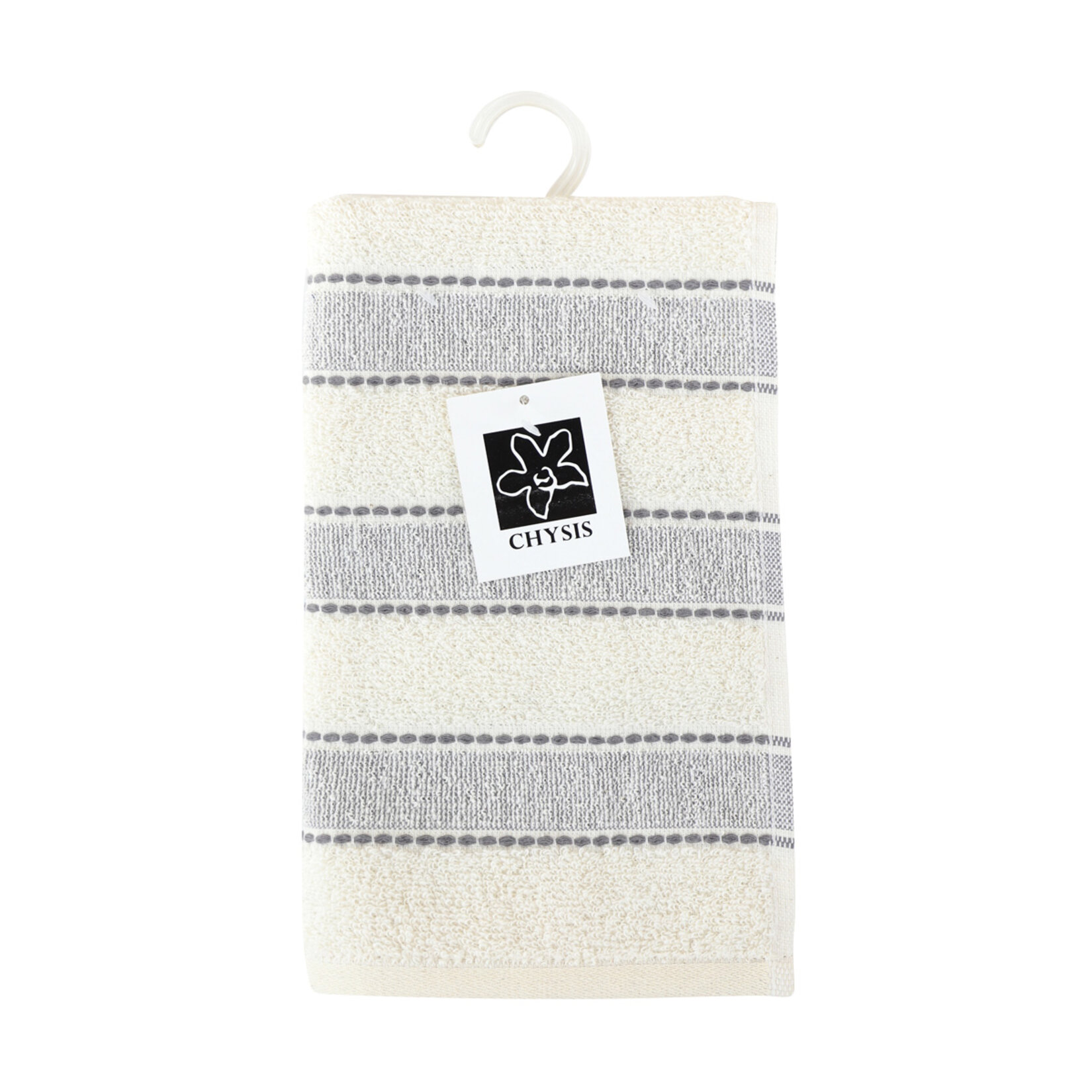 Chysis Çizgili Gri Havlu 30 x 50 Cm