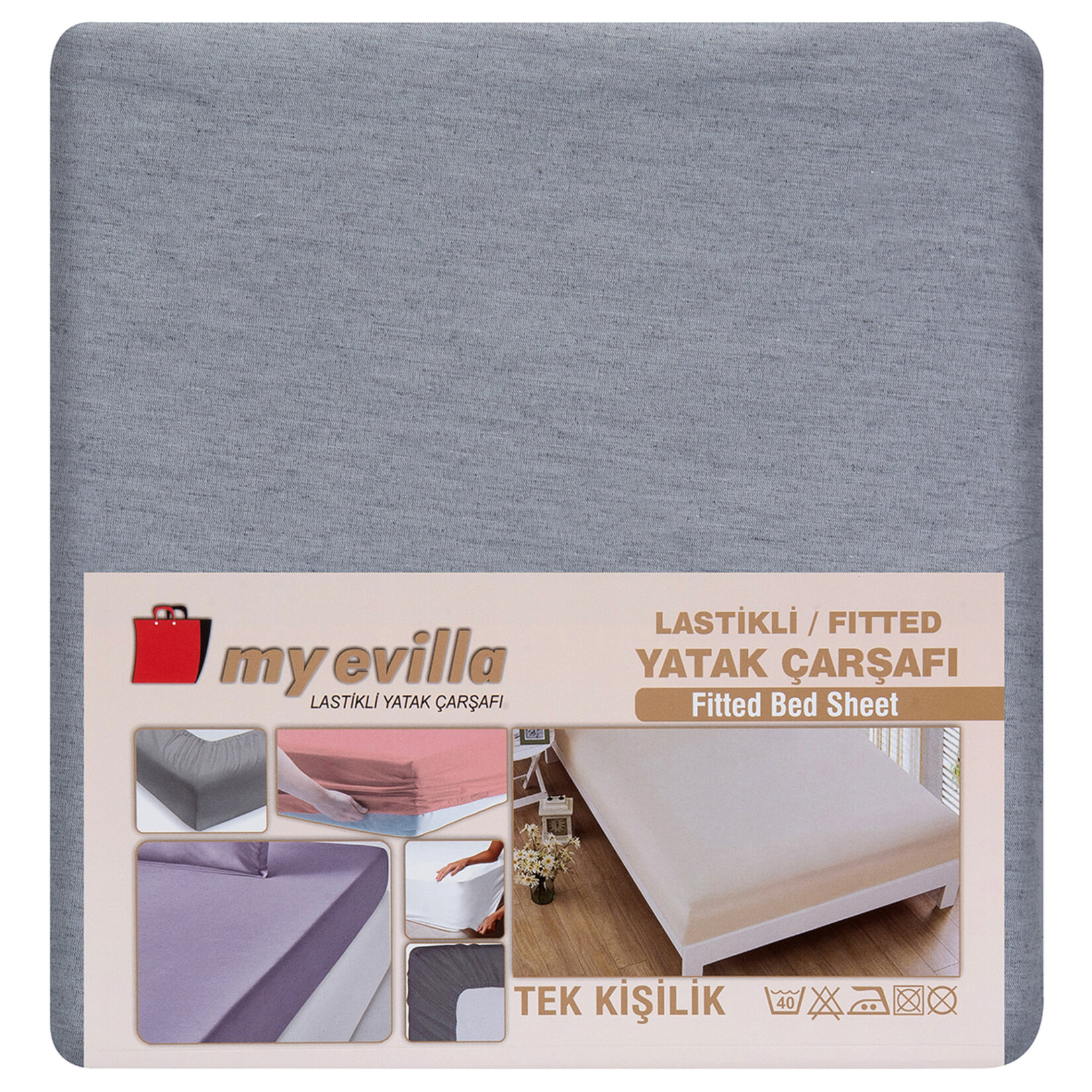 My Evilla Dokuma Lastikli Tekli Çarşaf 90 x 190 + 25 Cm - Görsel 1