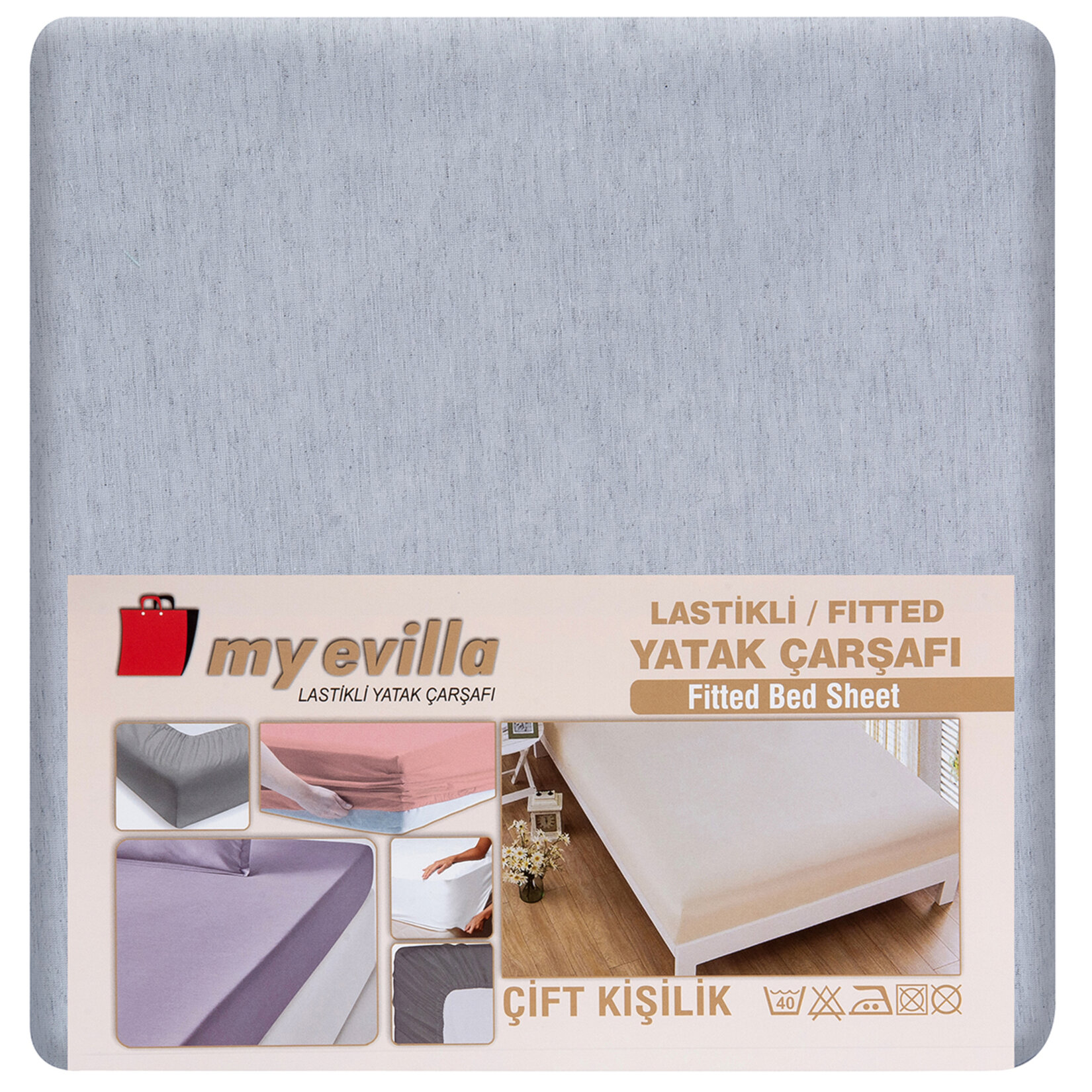 My Evilla Dokuma Lastikli Çift Kişilik Çarşaf 160 x 200 + 25 Cm - Görsel 1