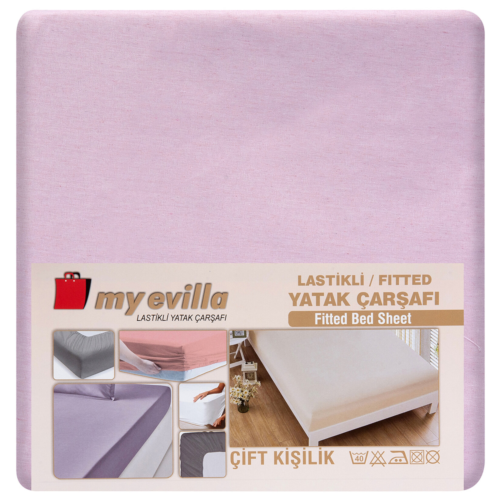 My Evilla Dokuma Lastikli Çift Kişilik Çarşaf 160 x 200 + 25 Cm - Görsel 3