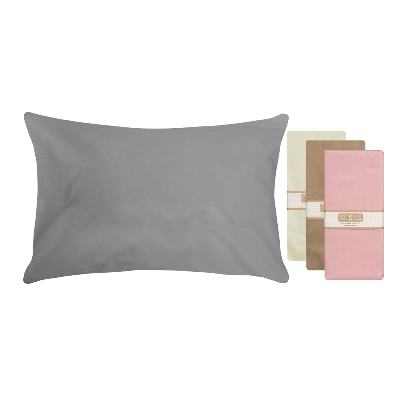 Mollie Home Pamuk Saten Yastık Kılıfı 2'li 50x70 cm