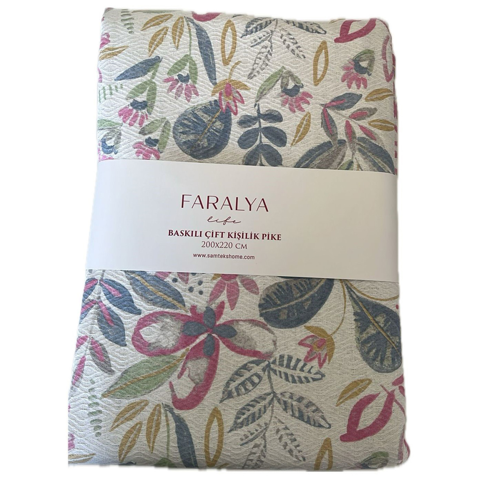 Samteks Faralya Çift Kişilik Baskılı Pike 200 x 220 Cm