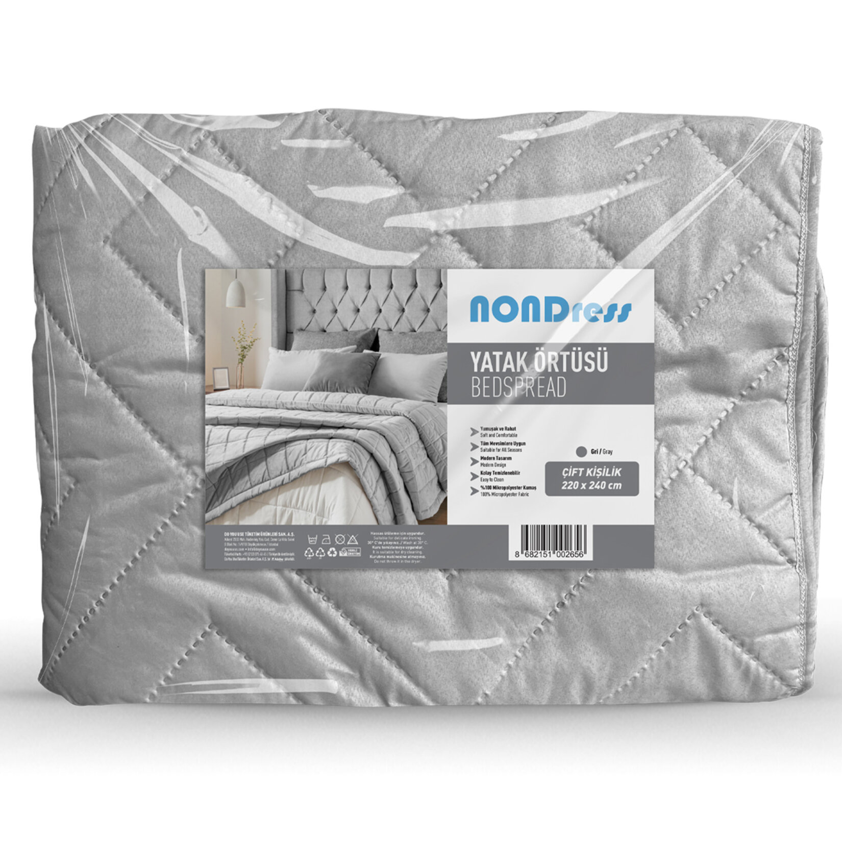 Nondress Çift Kişilik Yatak Örtüsü 200 x 240 Cm - Görsel 2