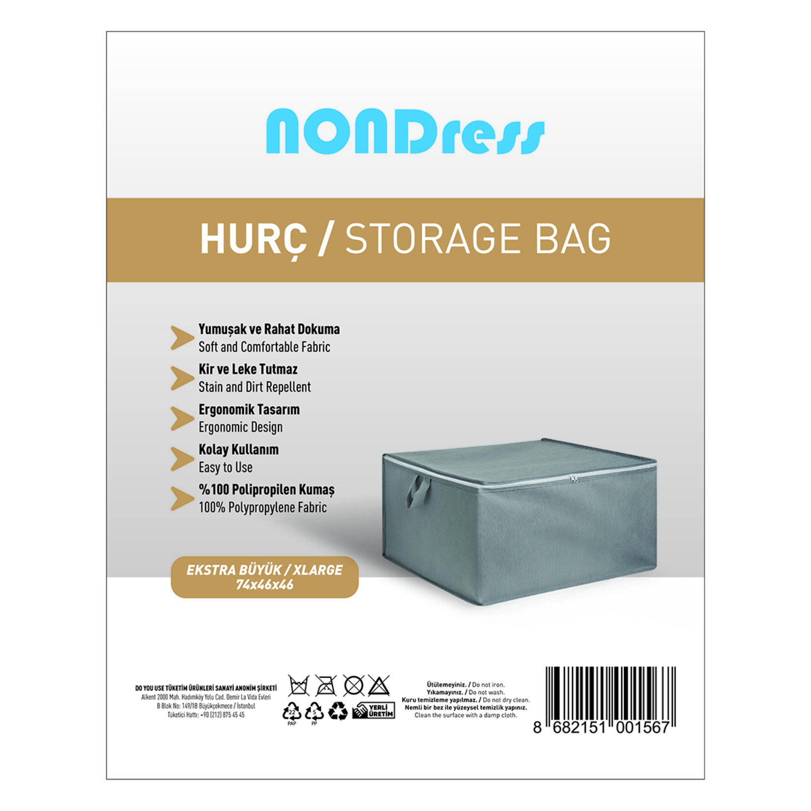 Nondress Kumaş Hurç XL 74 x 46 x 46 - Görsel 2
