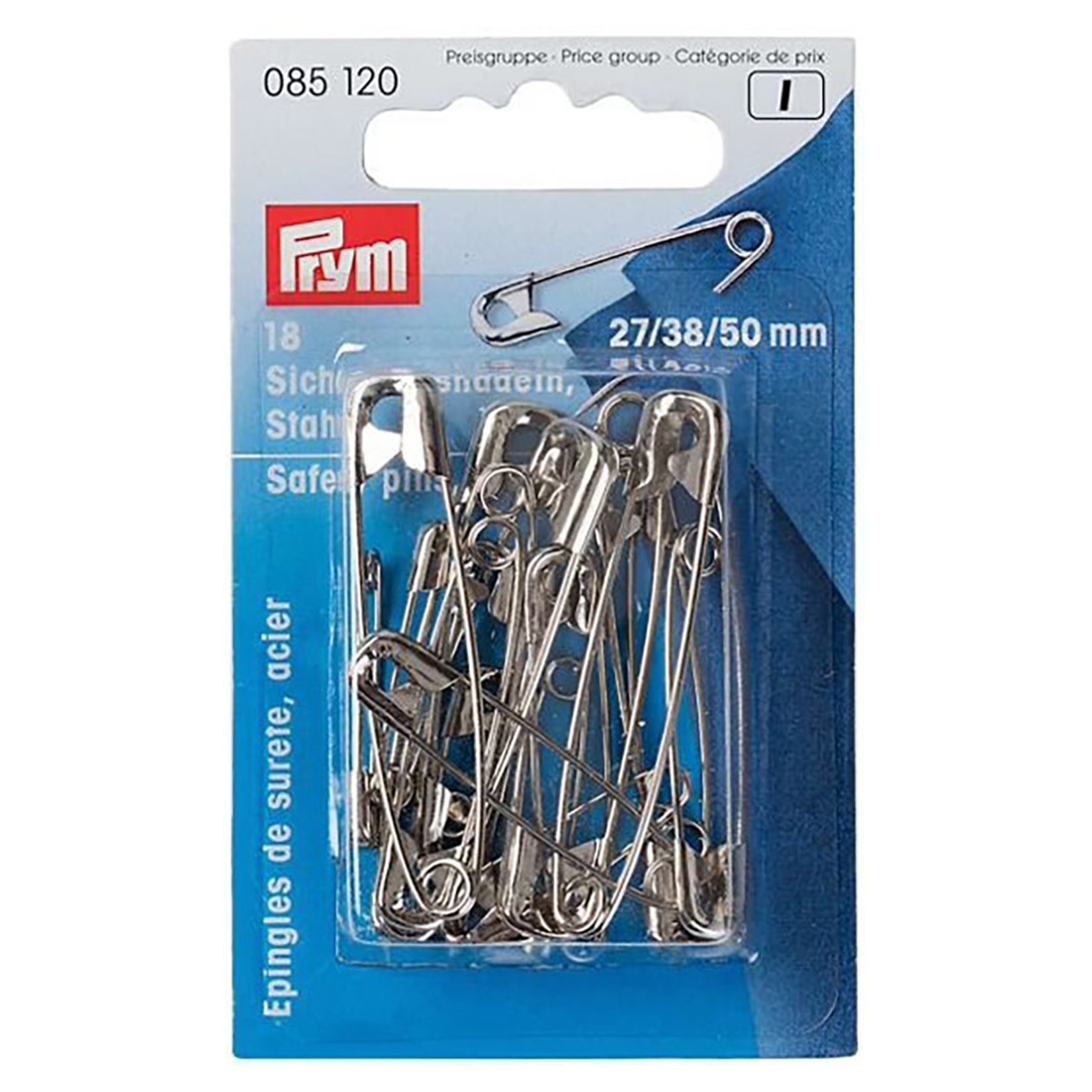 Prym Çengelli İğne 27-38-50 Mm 18'li Karışık Boy Set