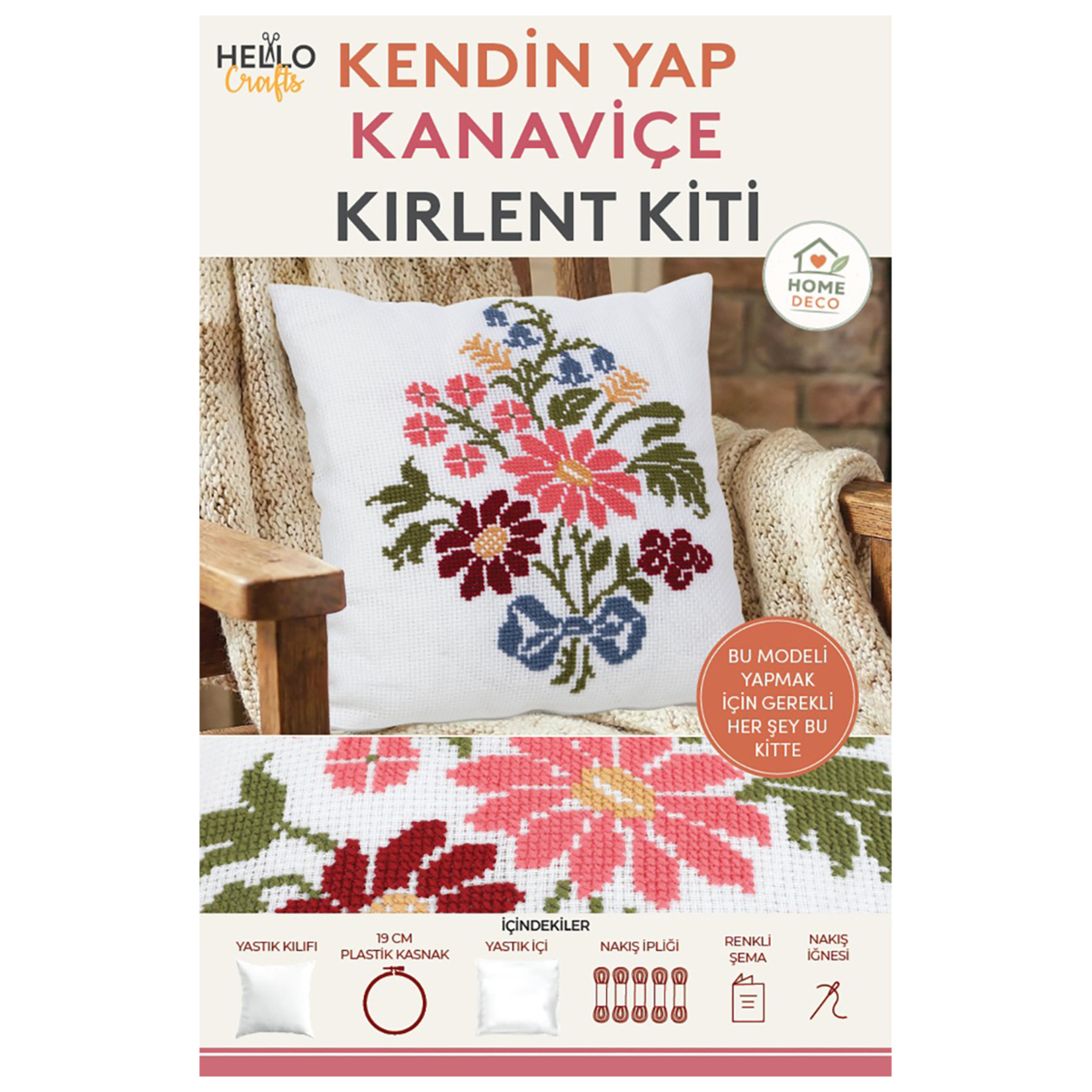 Tuva Hello Crafts Kanaviçe Nakışı Kırlent Kiti