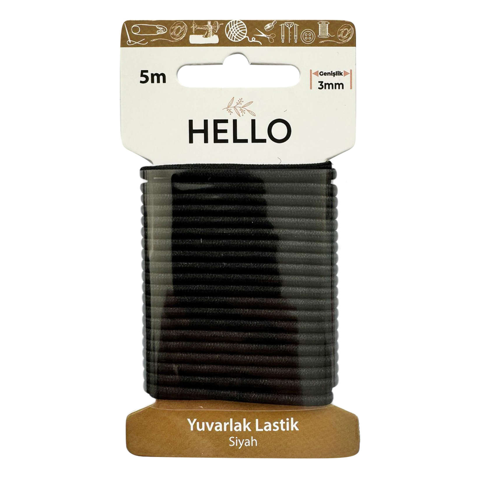 Hello Yuvarlak Lastik 3 Mm Siyah 5 M - Görsel 1