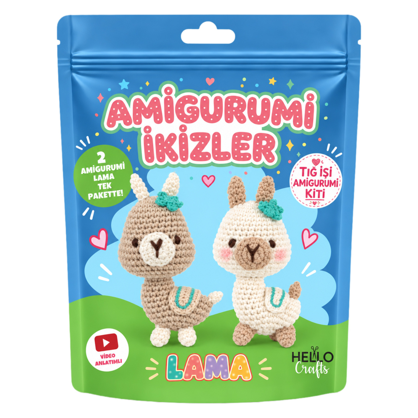 Tuva Hello İkizler Amigurumi Kiti - Görsel 2