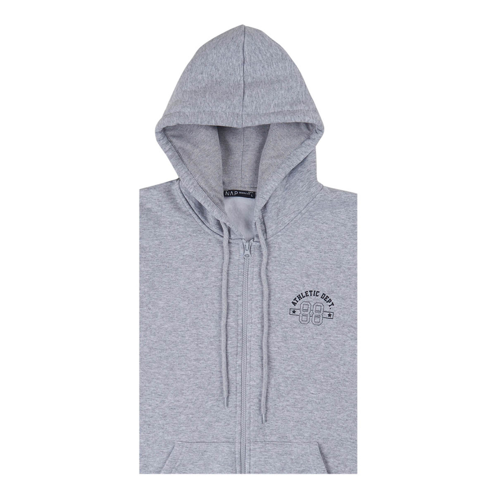 Nap Erkek Baskılı Fermuar. Sweat Gri Melanj XL