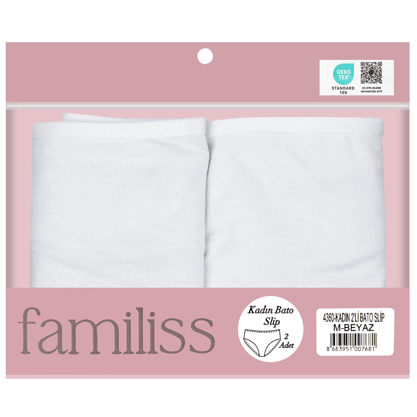Familiss Kadın 2'li Bato Külot S - Beyaz
