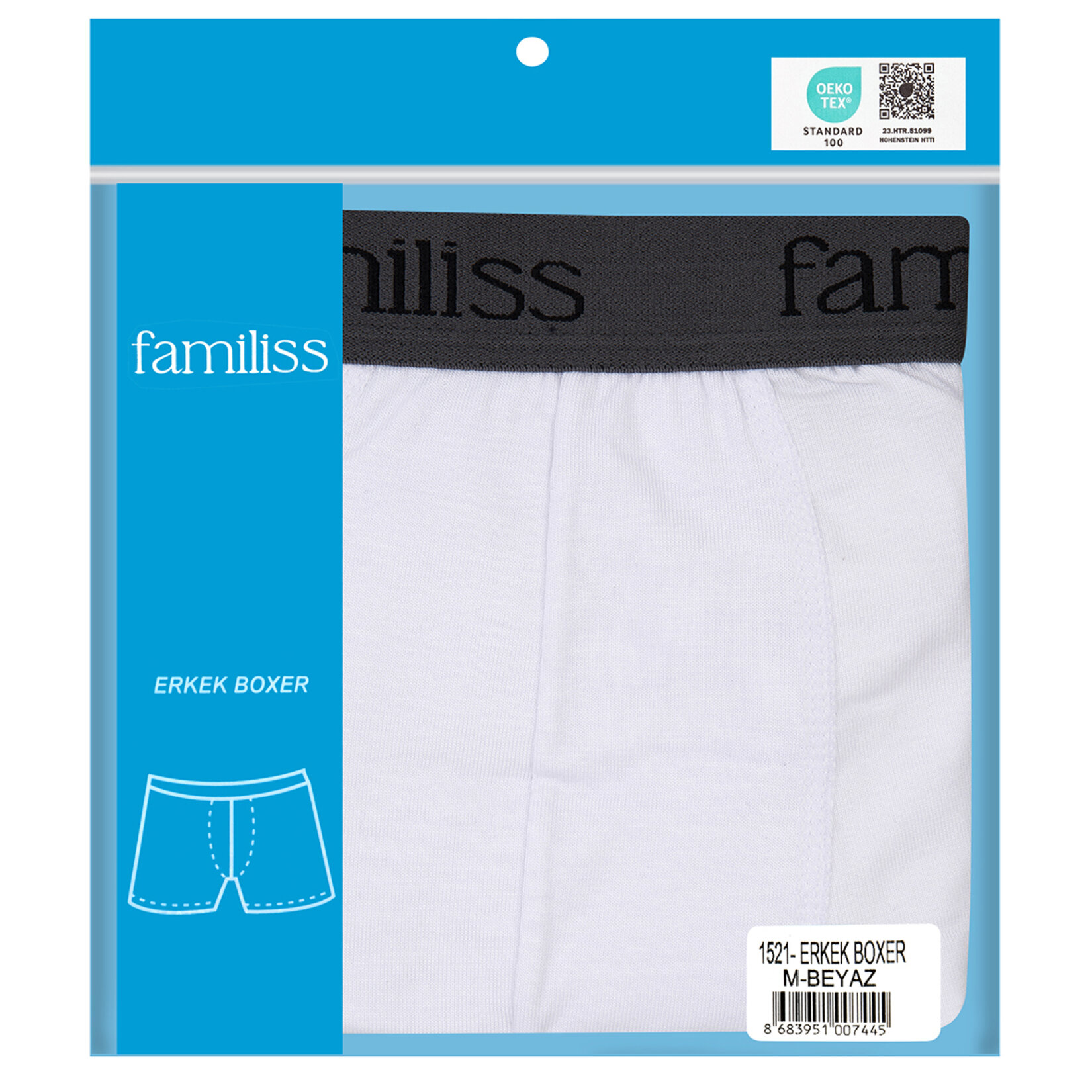 Familiss Erkek Boxer M Beyaz