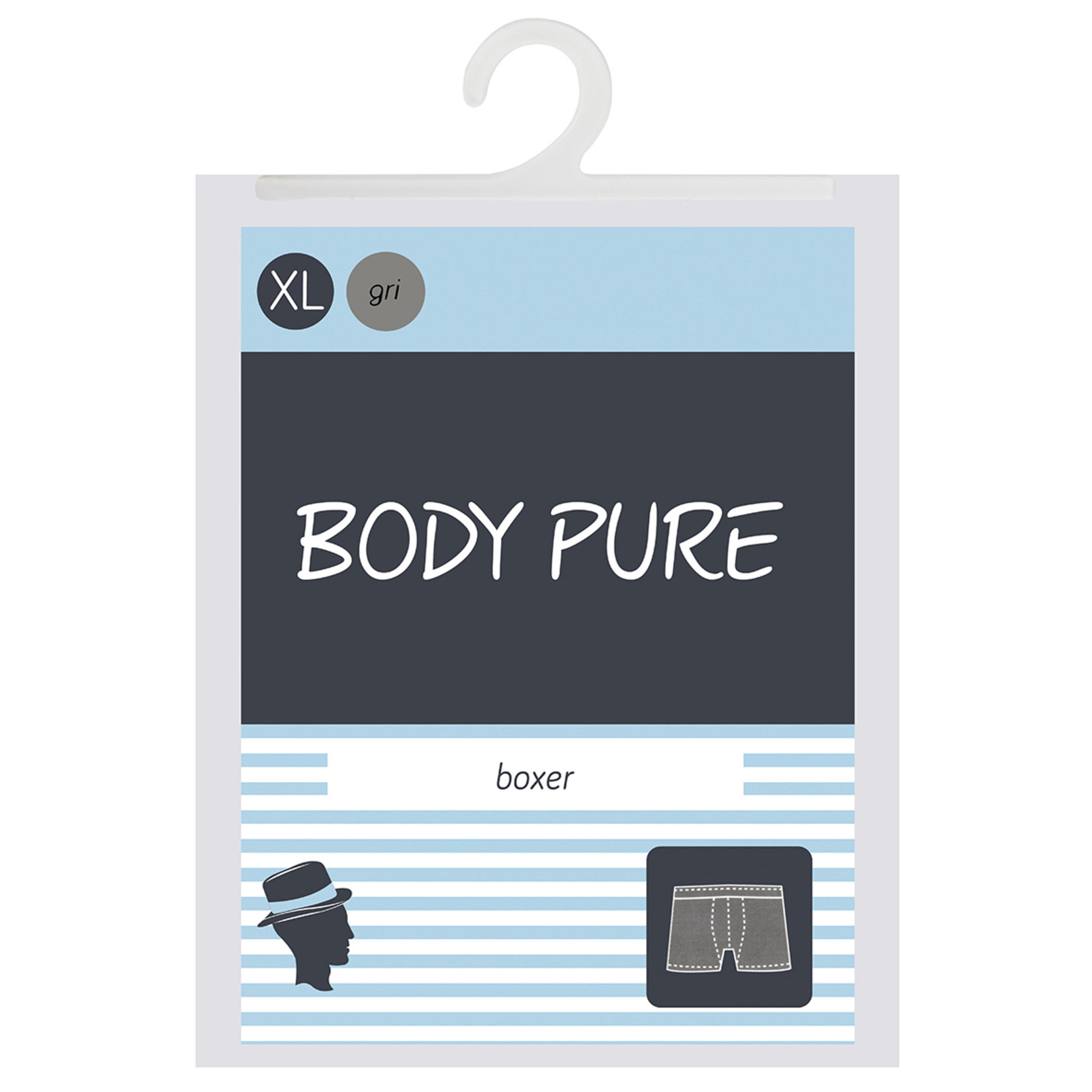 Body Pure&nbsp;Erkek Likralı Boxer Gri XL