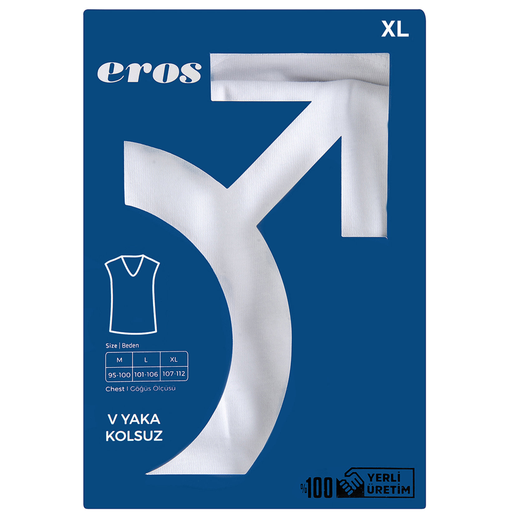 Eros Erkek Penye Kolsuz V Yaka Atlet Byz Xl