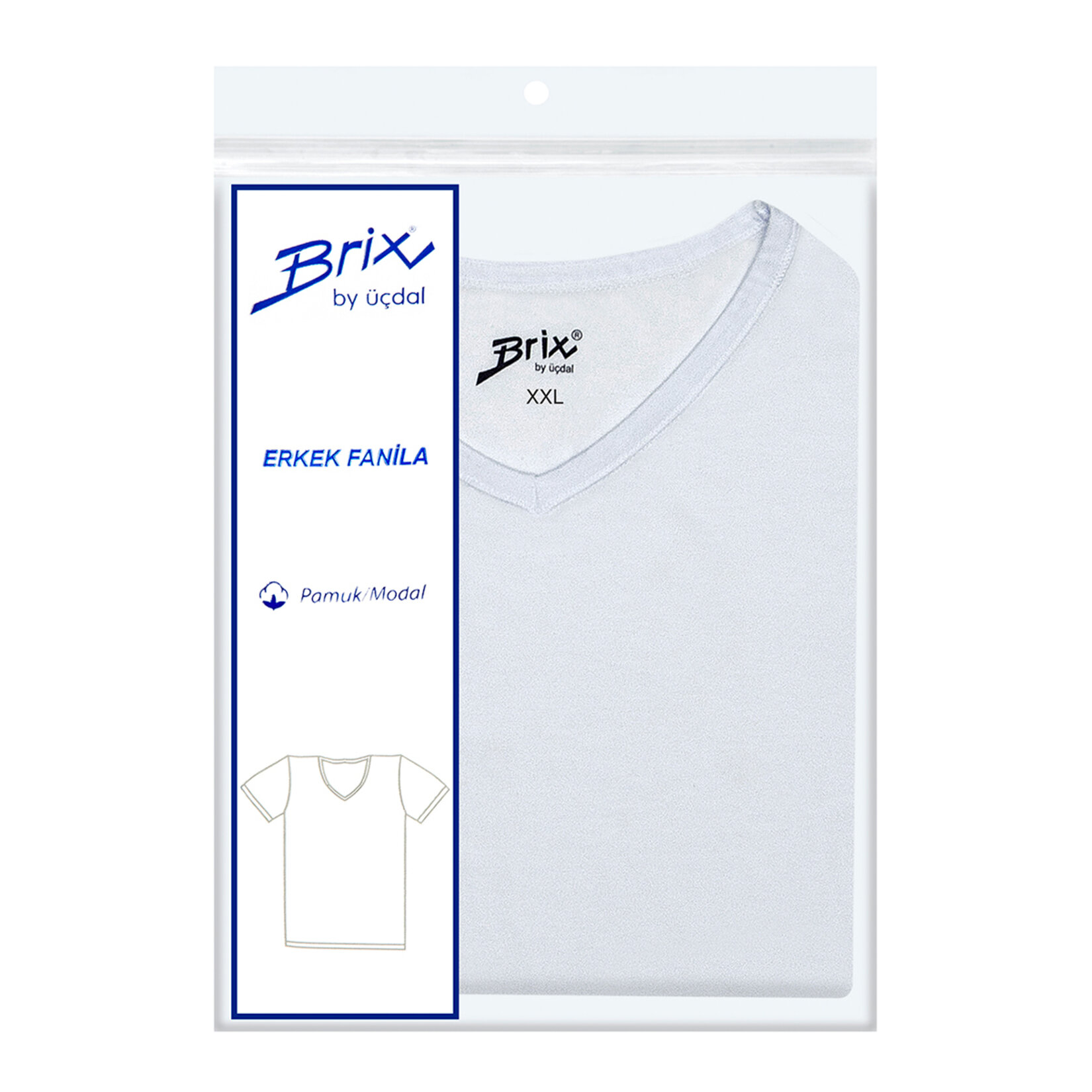 Brix Modal Erkek V Yaka Fanila XXL