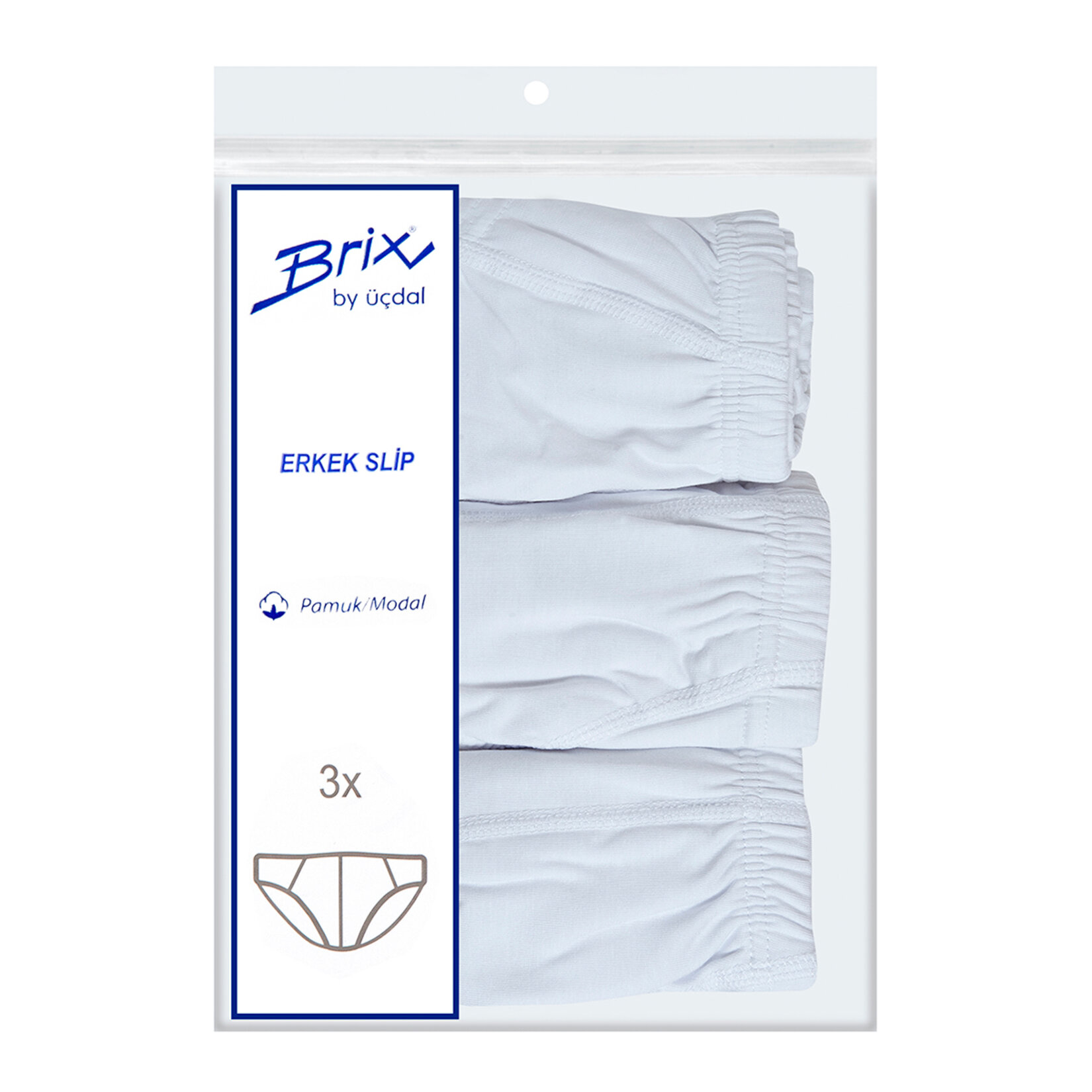 Brix Modal Erkek 3'lü Slip L
