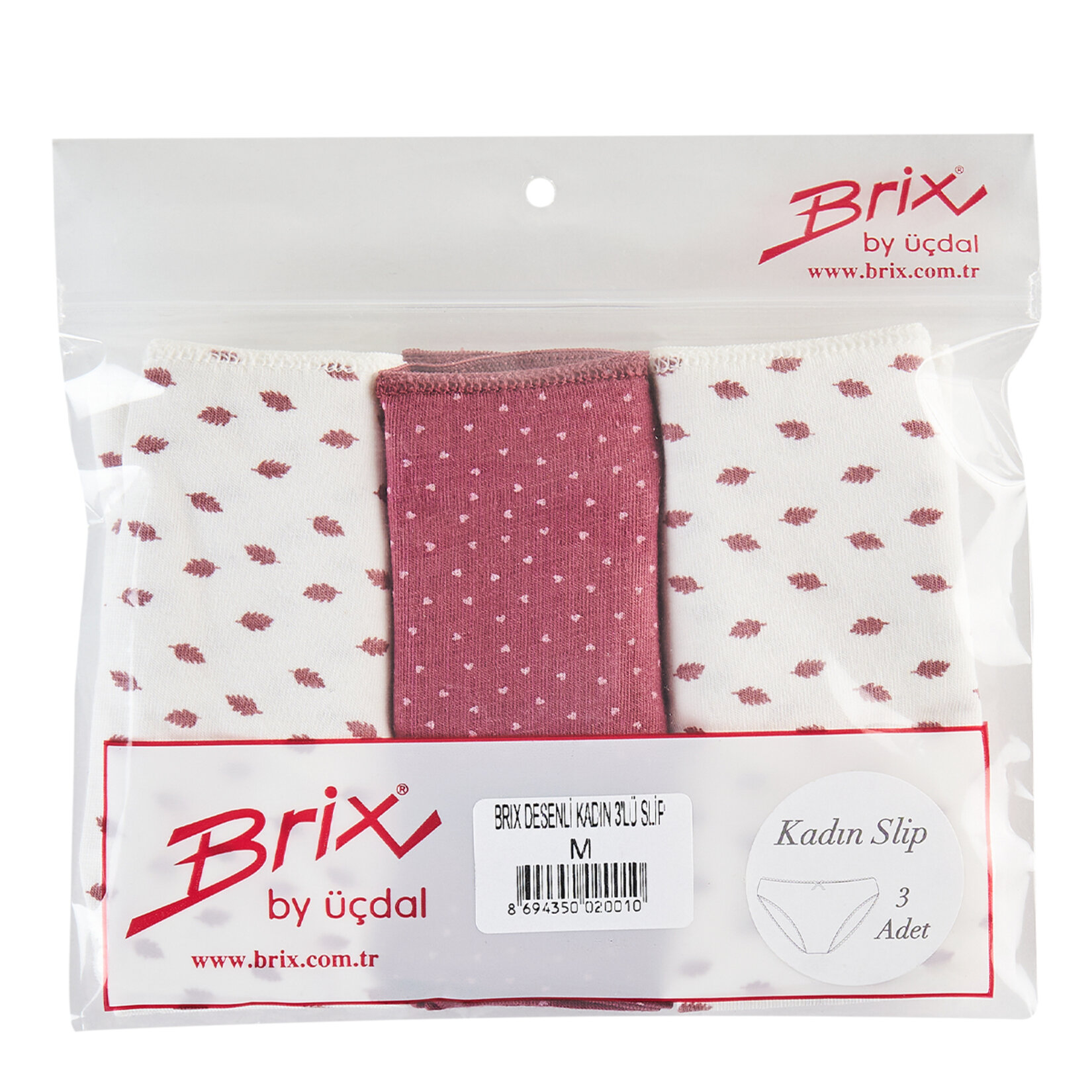 Brix Desenli Kadın 3'lü Slip L - Görsel 2