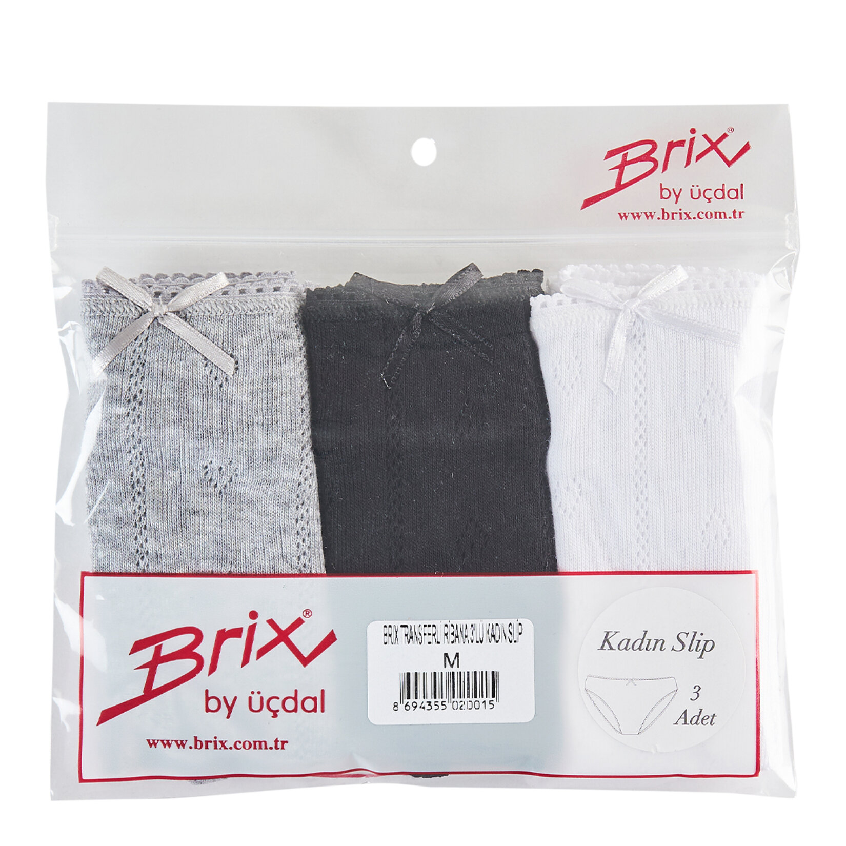 Brix Kadın 3'lü Ribana Slip S-M-L-XL