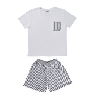 Brix Kadın Kısa Kollu Pijama Takımı Beyaz L