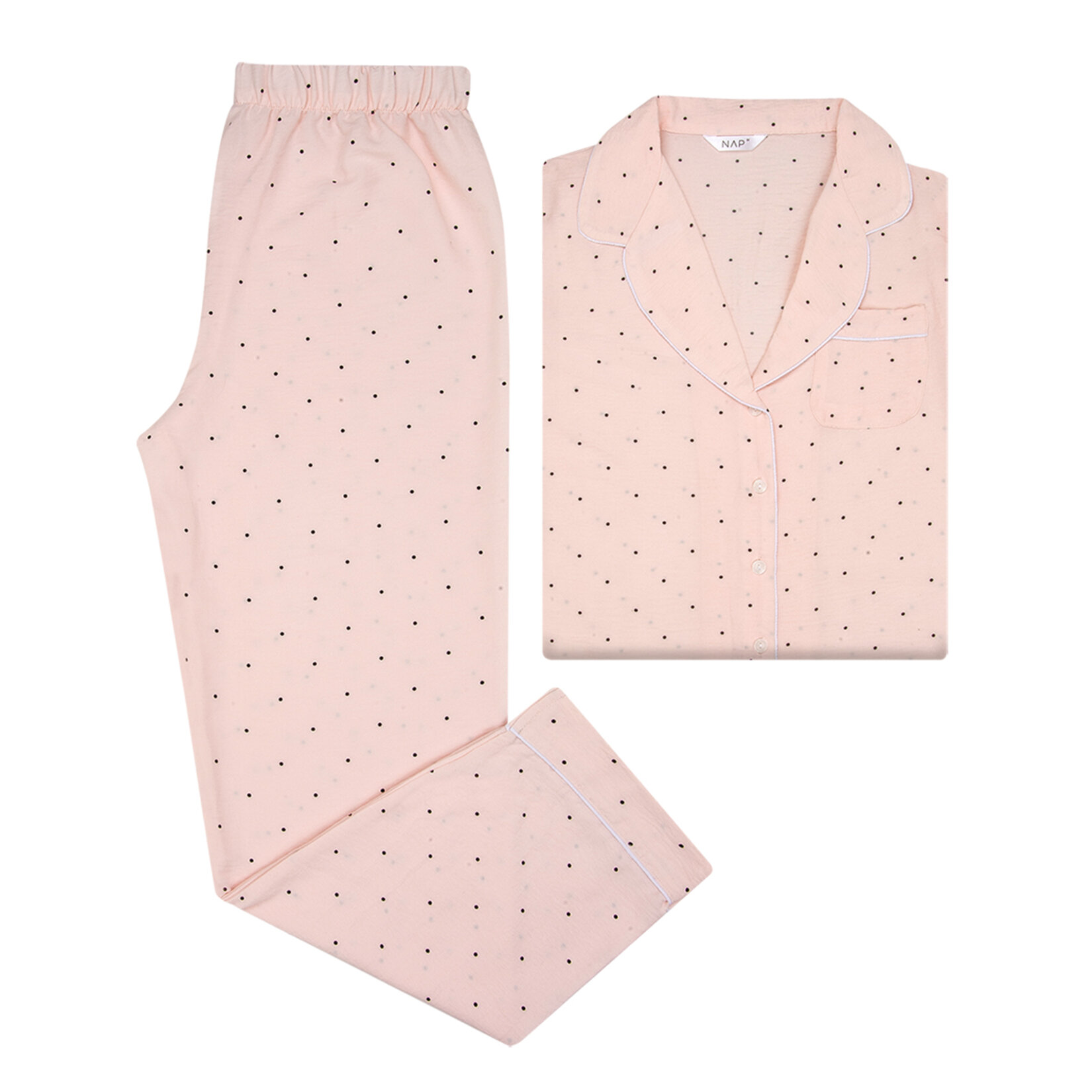 Nap Kadın Düğmeli Pijama Takım Puantiye M