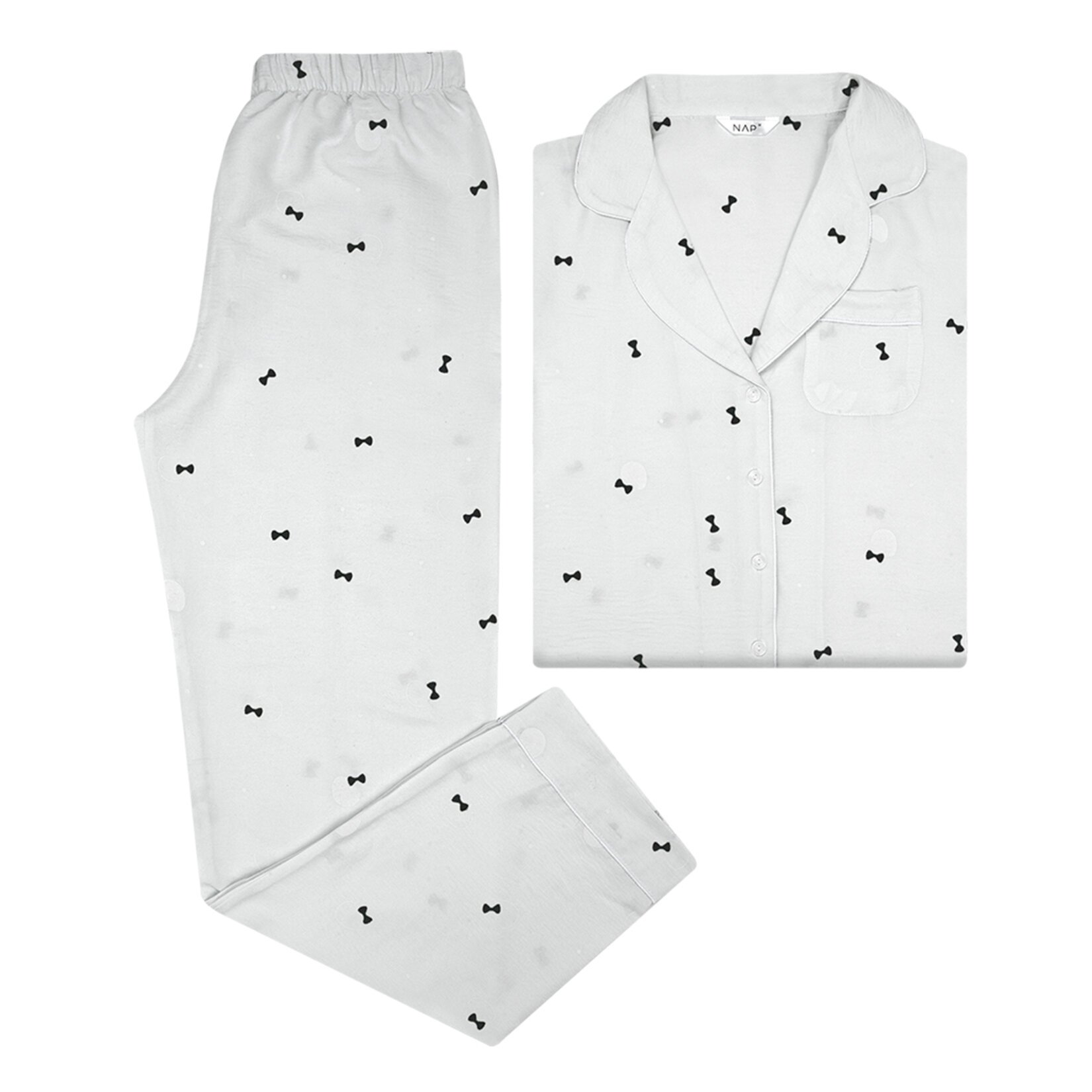 Nap Kadın Düğmeli Pijama Takım Papyon L