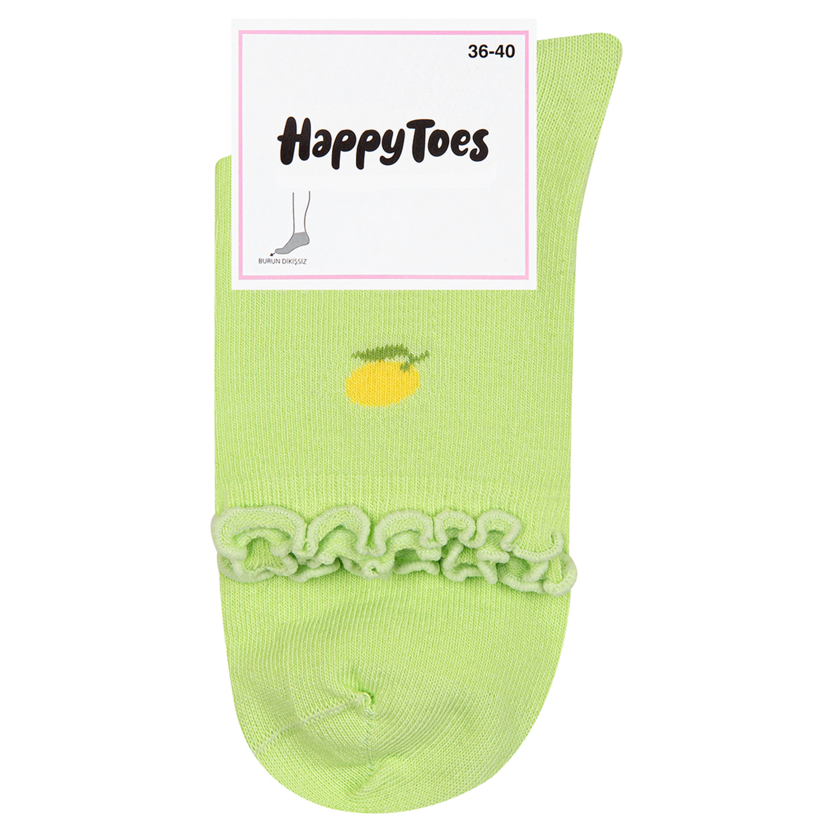Happy Toes Kadın Fırfırlı Meyve Desenli Çorap 36-40 - Görsel 3
