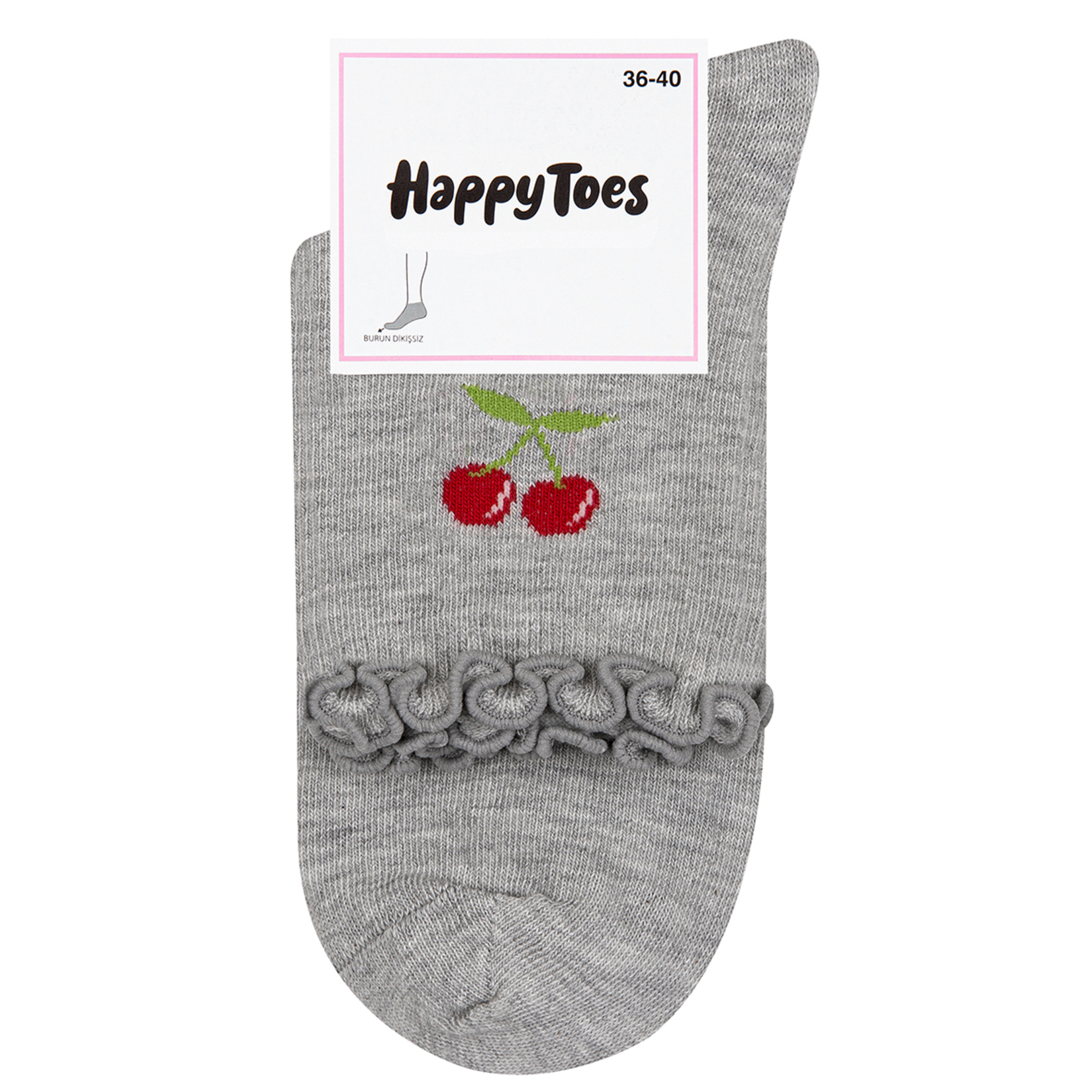 Happy Toes Kadın Fırfırlı Meyve Desenli Çorap 36-40 - Görsel 4