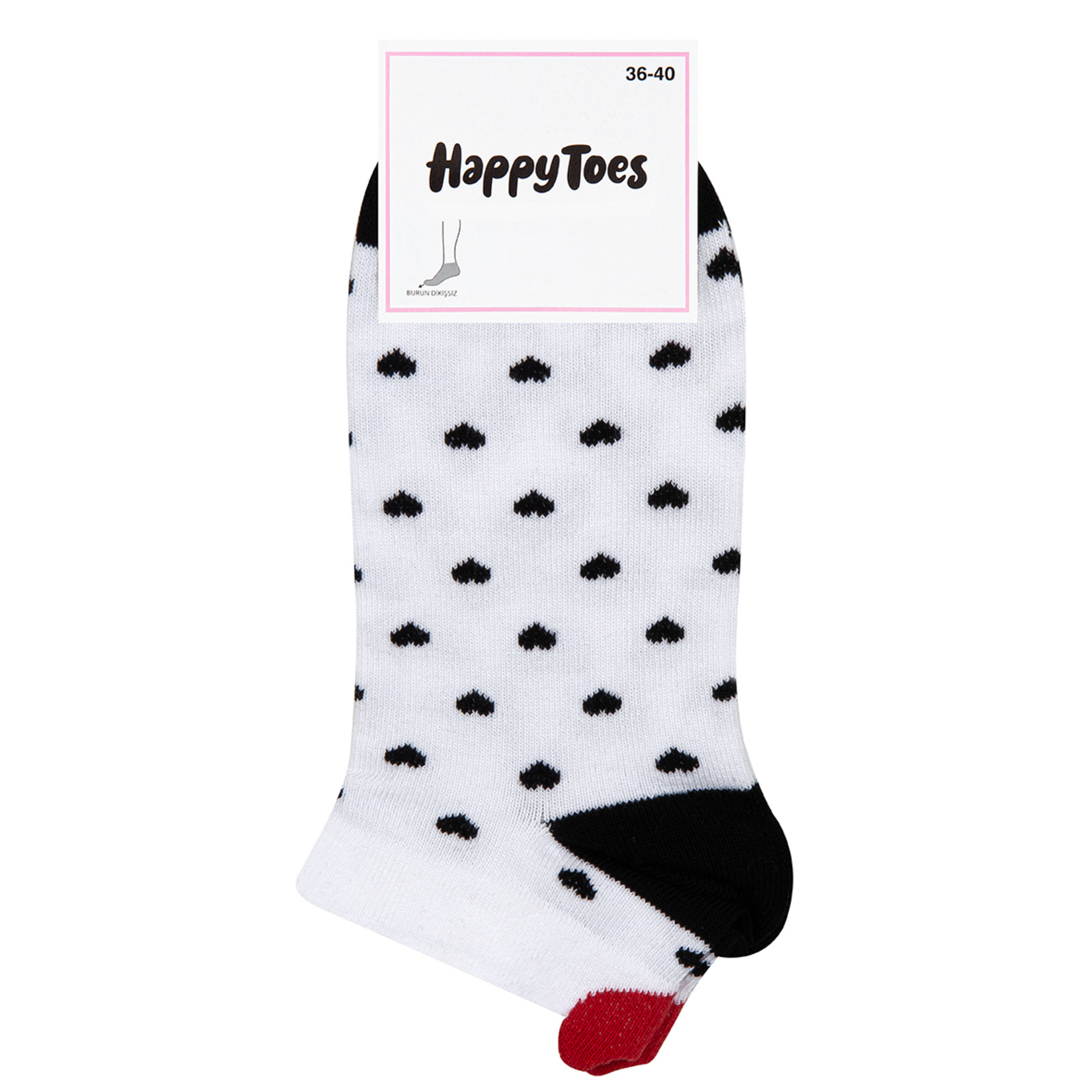 Happy Toes Kalp Lastik Desenli Patik Çorap 36-40 - Görsel 3