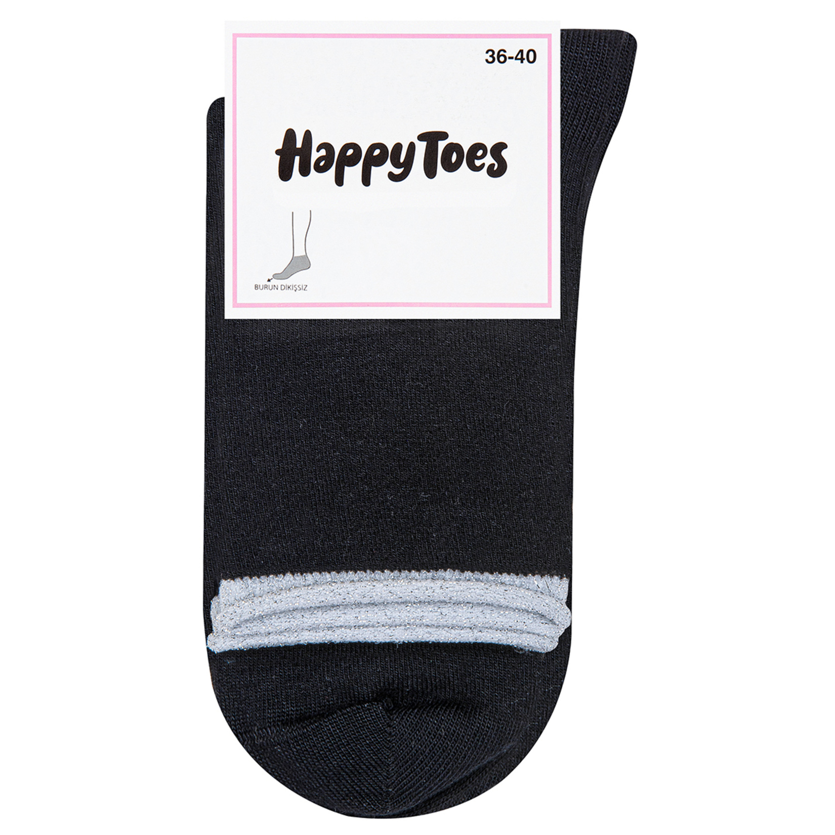 Happy Toes Kadın Simli Kıvrık Çorap 36-40 - Görsel 2