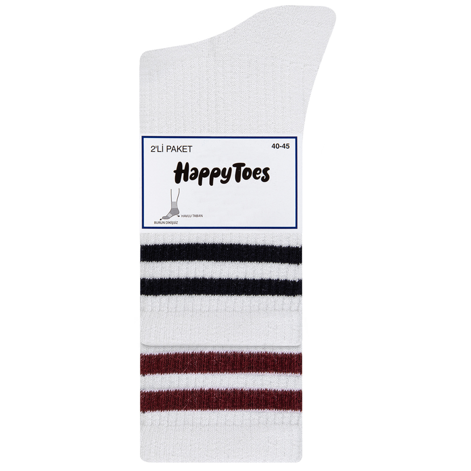 Happy Toes Erkek Havlu Spor Çorap 2'li 40/45 - Görsel 2
