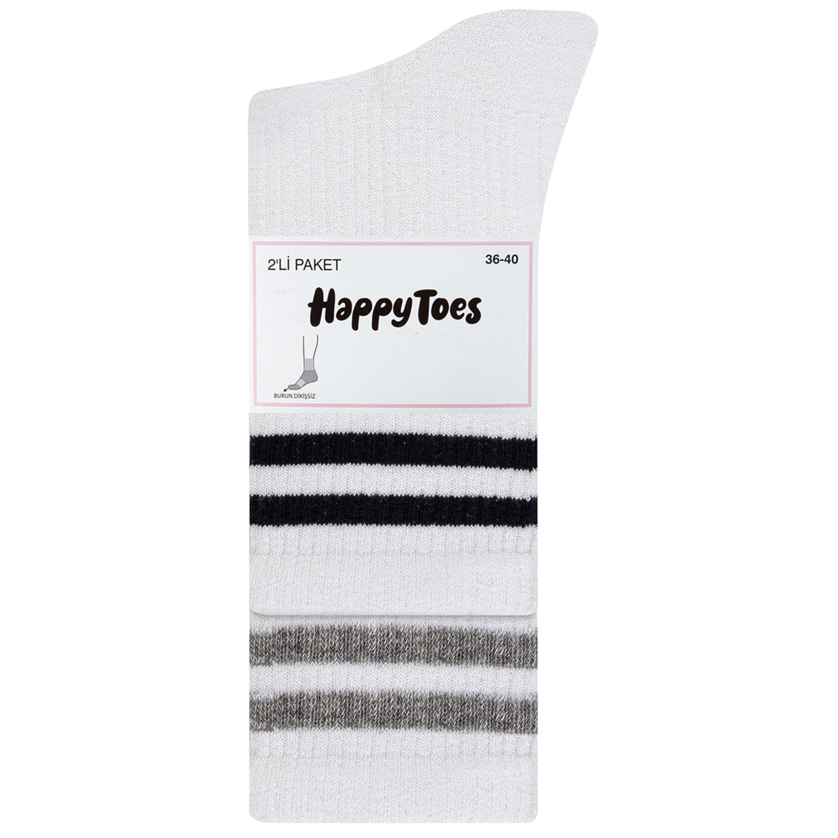 Happy Toes Yarım Soket Spor Çorap 2'li 36-40 - Görsel 2