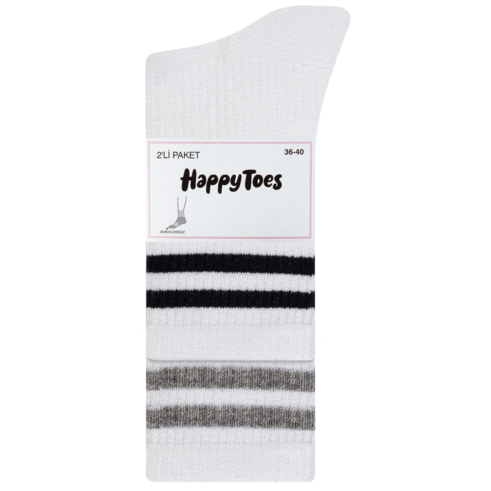 Happy Toes Yarım Soket Spor Çorap 2'li 36-40 - Görsel 2