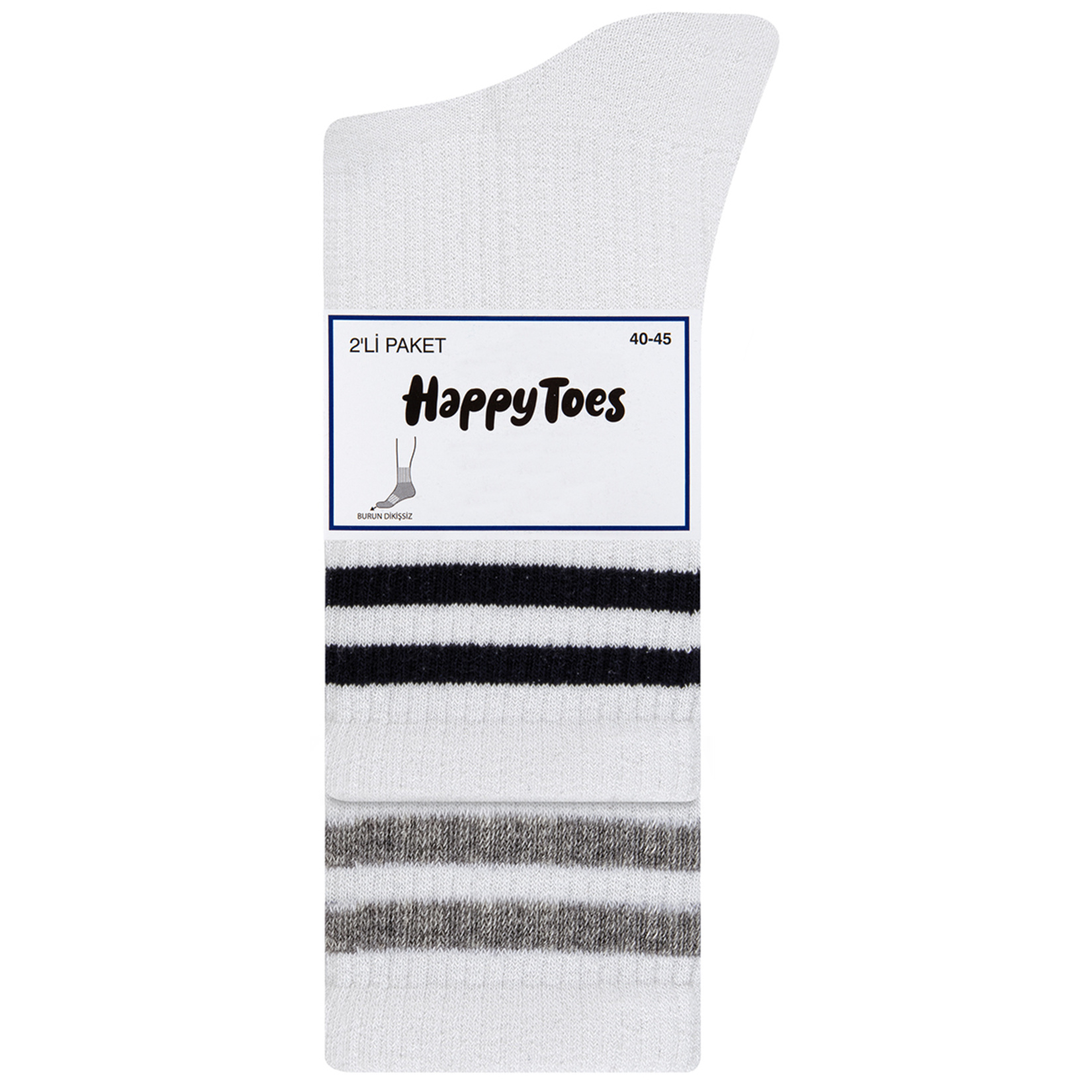 Happy Toes Yarım Soket Spor Çorap 2'li 40-45 - Görsel 1