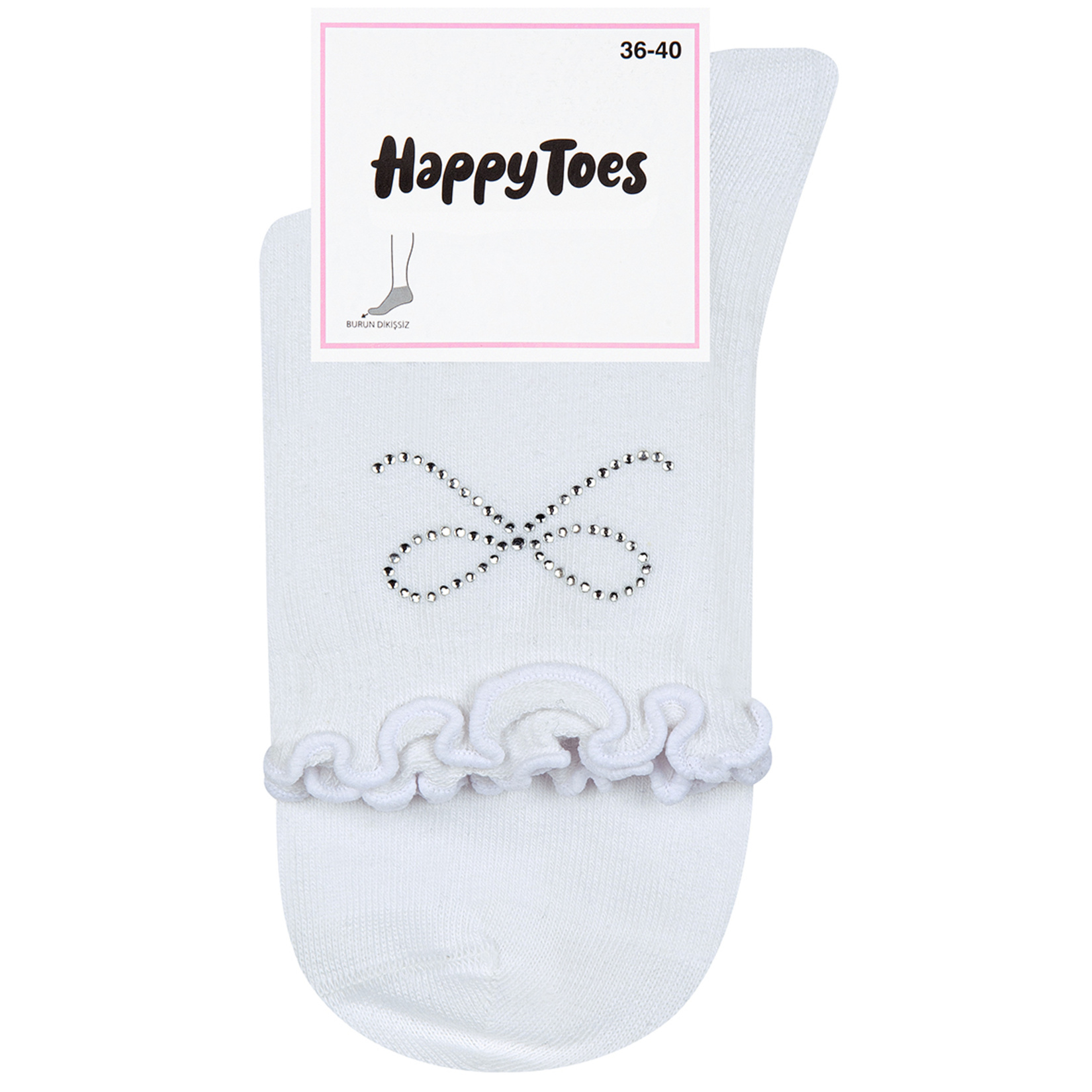 Happy Toes Kadın Taş Fiyonklu Çorap 36/40 - Görsel 1