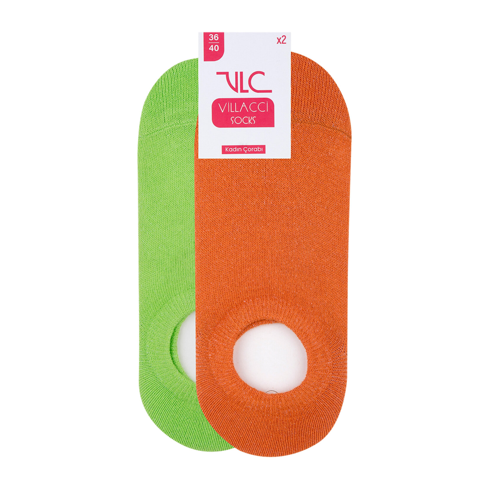 Vlc Kadın Görünmez Renkli Sneakers Çorabı 2'li 36-40 - Görsel 3