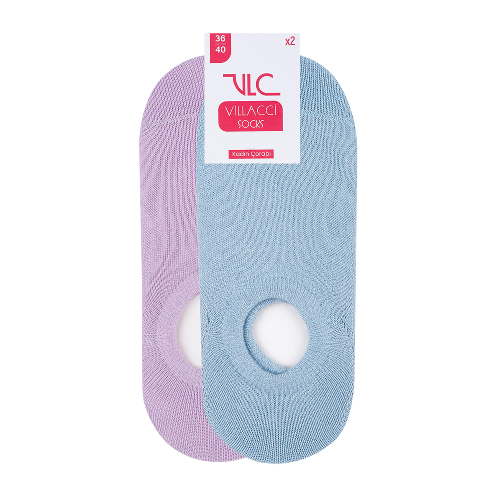 Vlc Kadın Görünmez Renkli Sneakers Çorabı 2'li 36-40 - Görsel 4