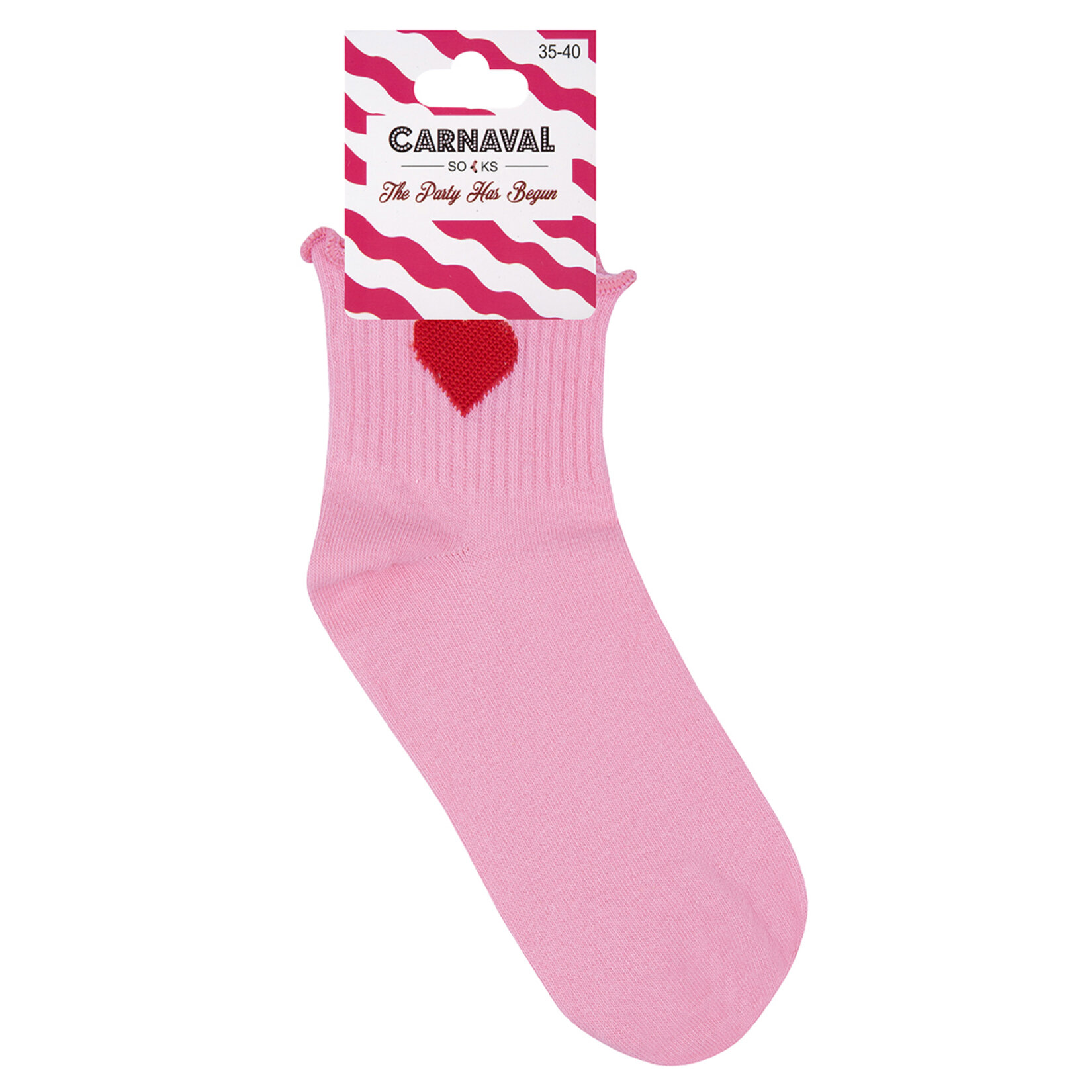 Carnaval Socks Pembe Kalp Kadın Kısa Çorap 37/44