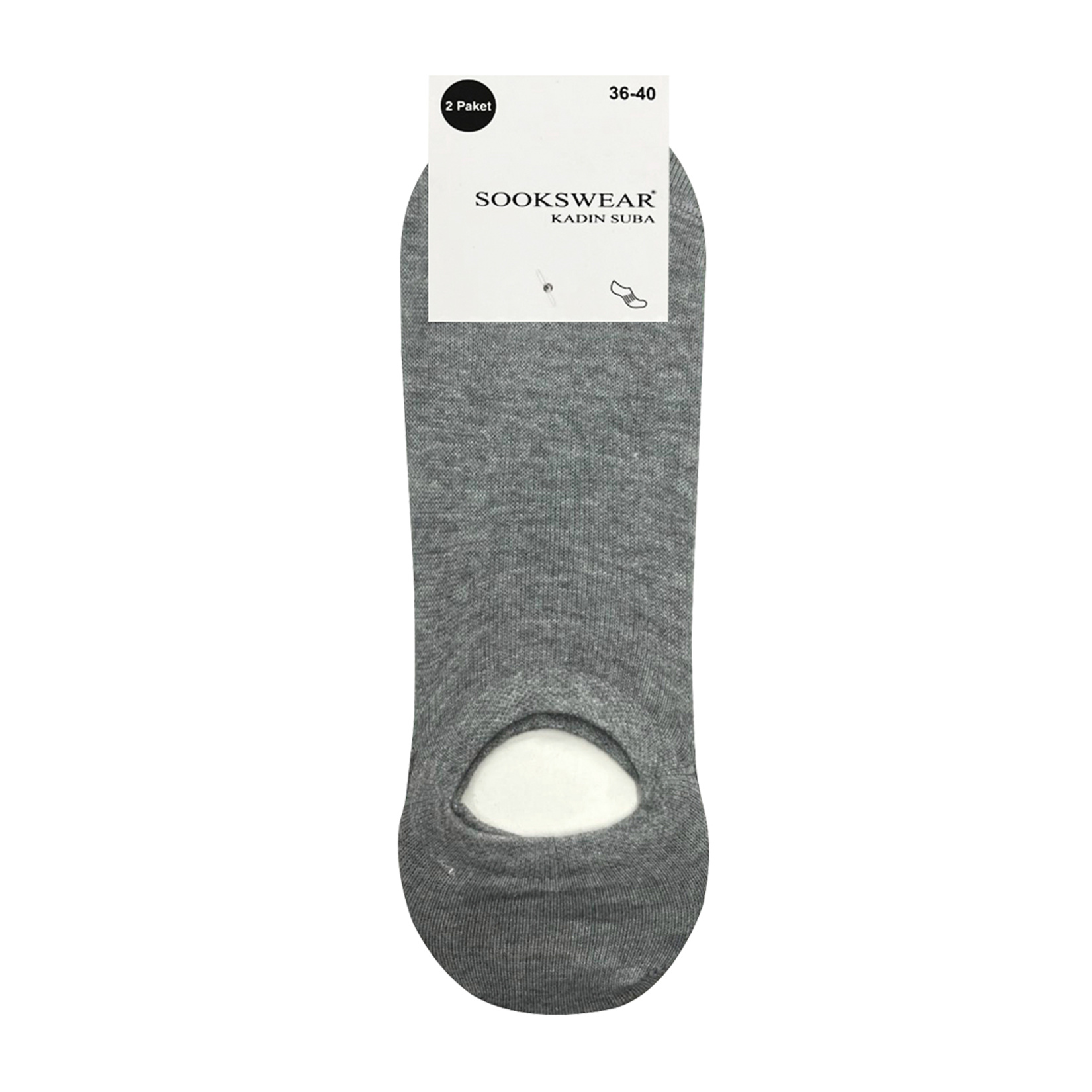 Sookswear Desenli Kapalı Çarık Kadın Çorap 2'li 36/40 - Görsel 1