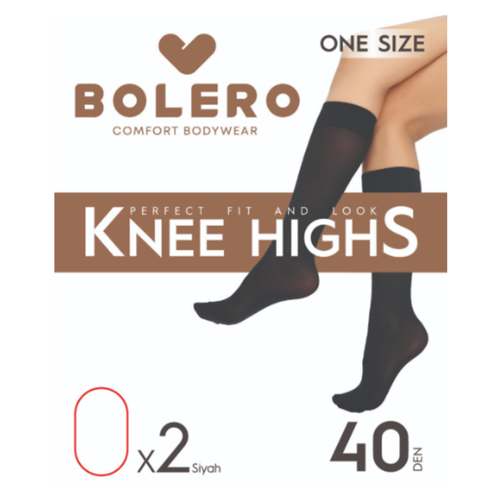 Bolero 40 Den Diz Altı Çorap 2'li