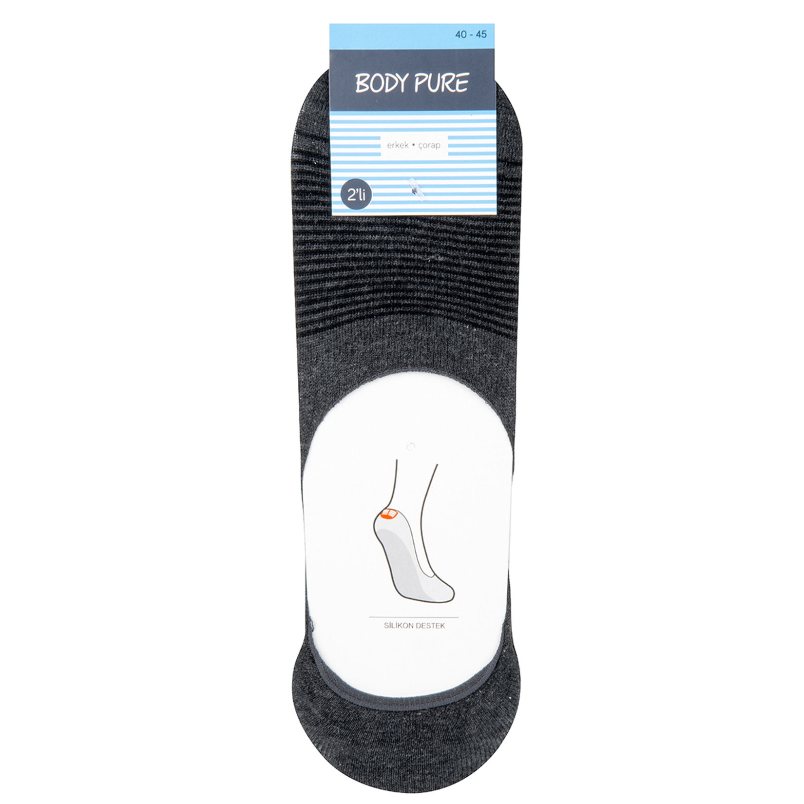 Body Pure 2 Li Desenli Suba Erkek Çorabı 2166 Y17