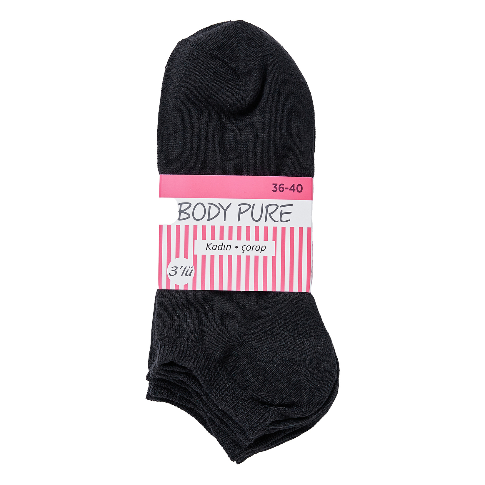 Body Pure 3'lü Patik Kadın Çorabı 36/40 - Görsel 1