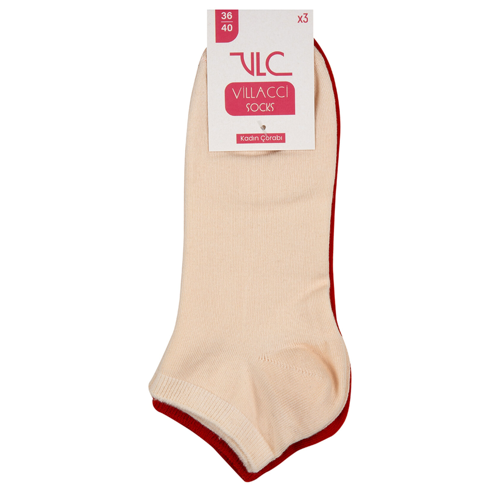 Vlc Kadın Renklı Patik Çorap 3'lü 36-40 - Görsel 4