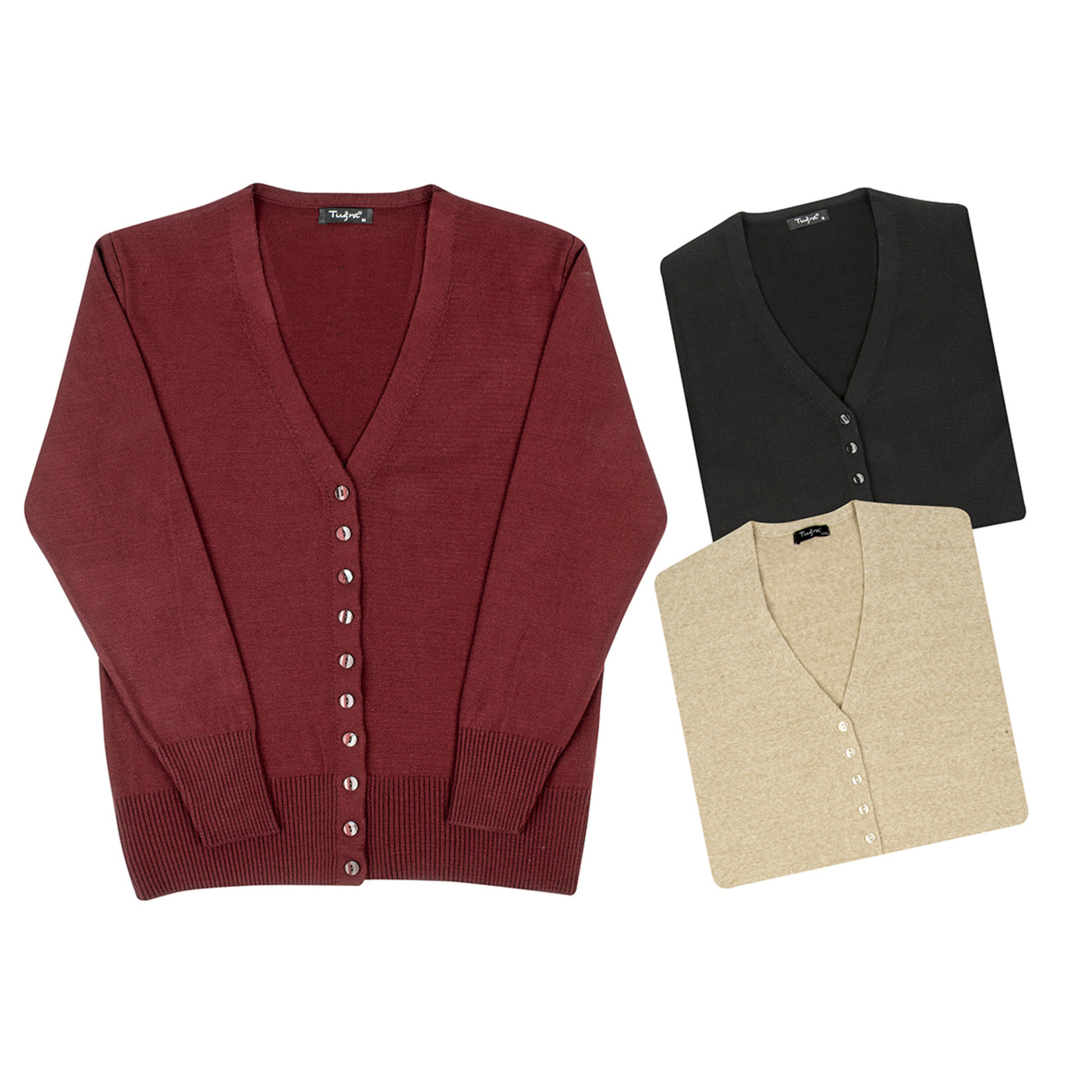 Tuğra V Yaka Hırka S-xxl Bej K18