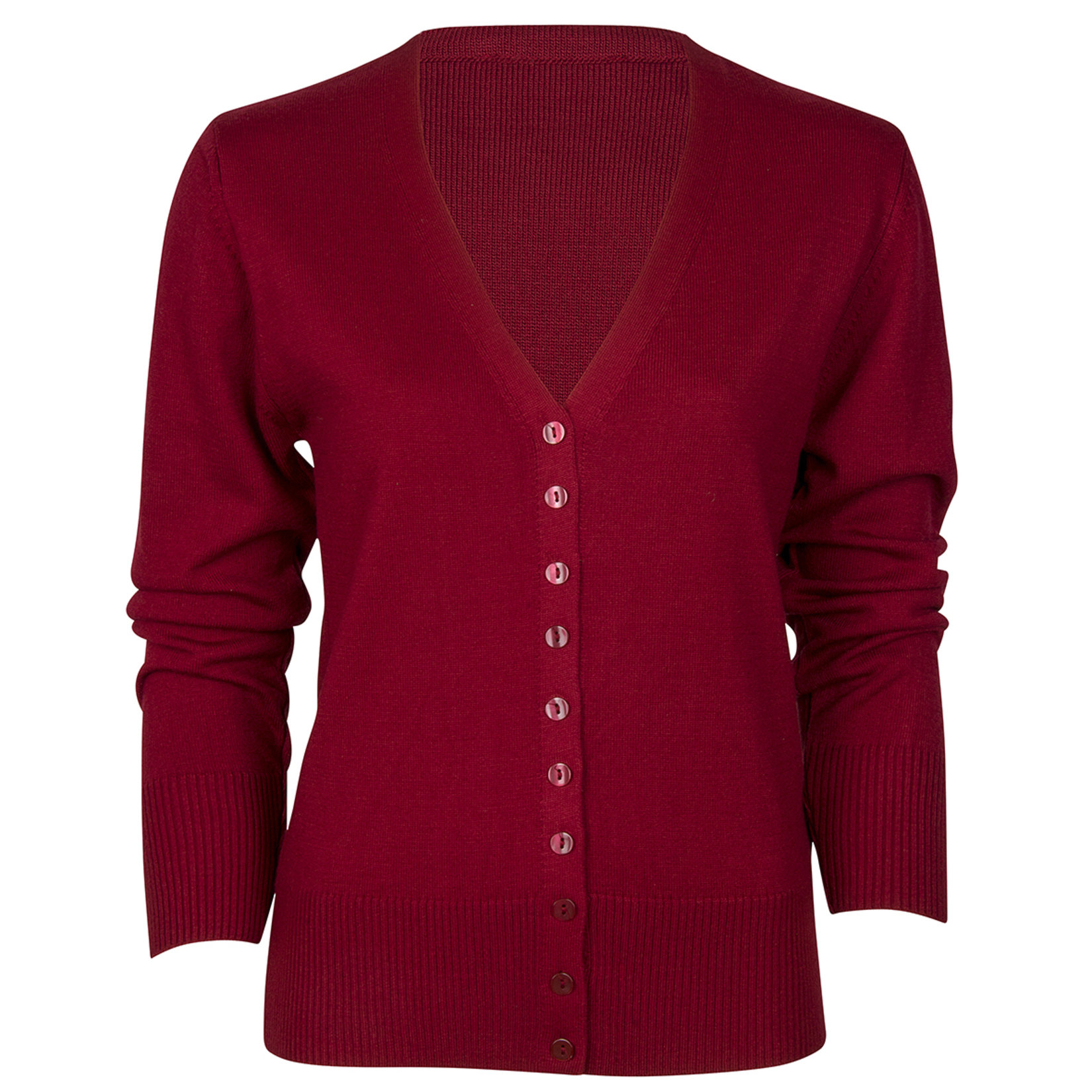 Tuğra V Yaka Kadın Hırka S-xxl Bordo K19