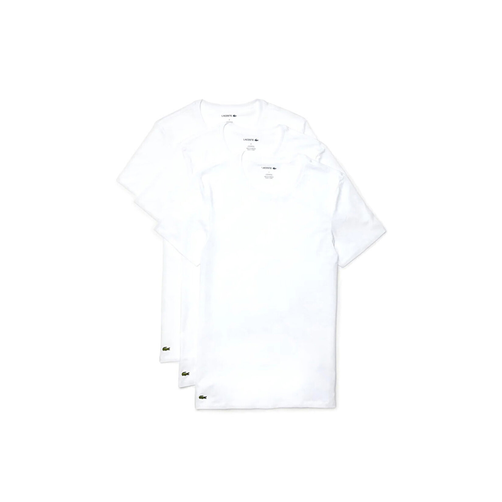 Lacoste TH332 3'lü Erkek Bisiklet Yaka T-Shirt Beyaz XXL - Görsel 1