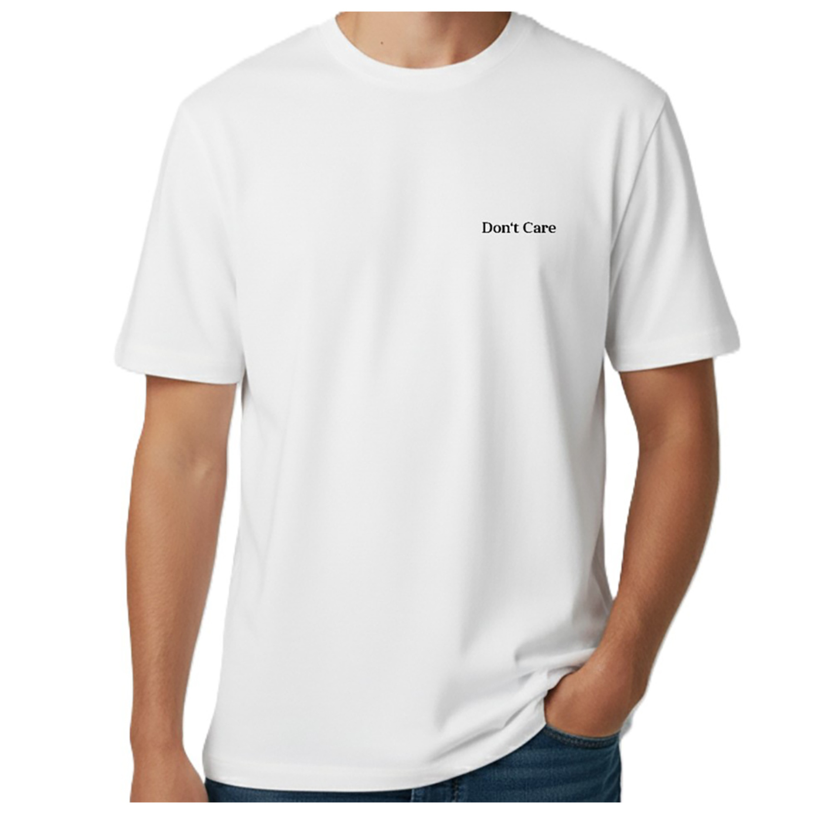 Quos Erkek Beyaz T-shirt Do Not Care XL