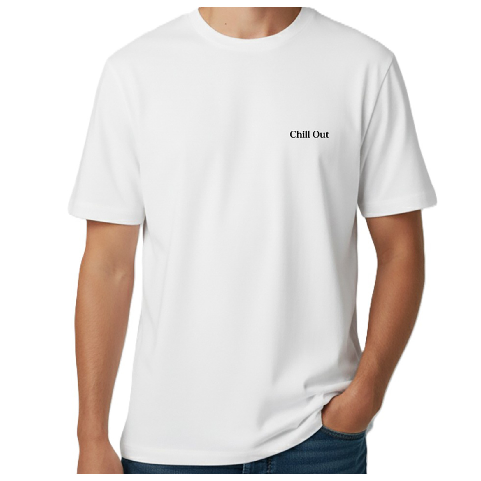 Quos Erkek Beyaz Baskılı T-shirt Chill Out L