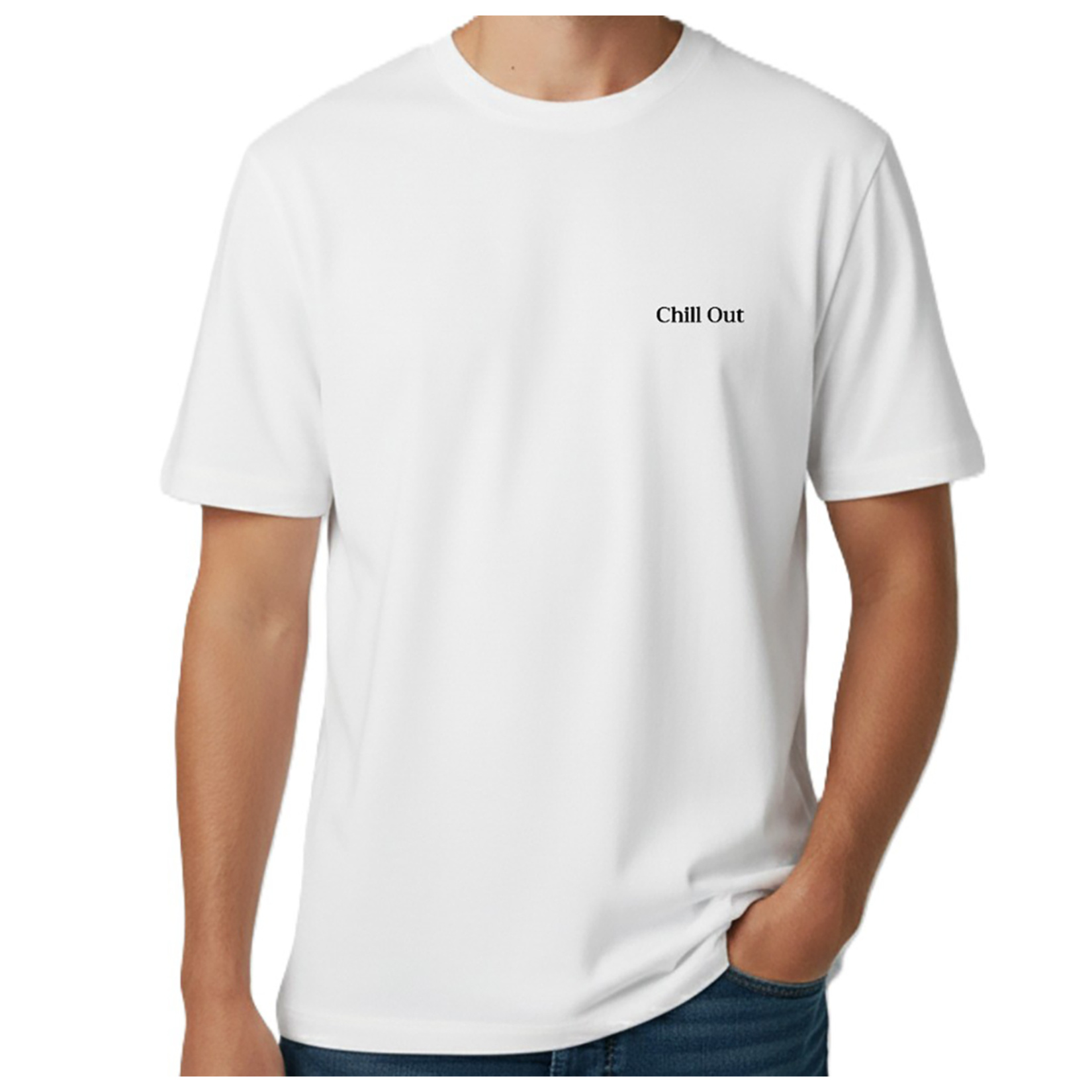 Quos Erkek Beyaz Baskılı T-shirt Chill Out XL